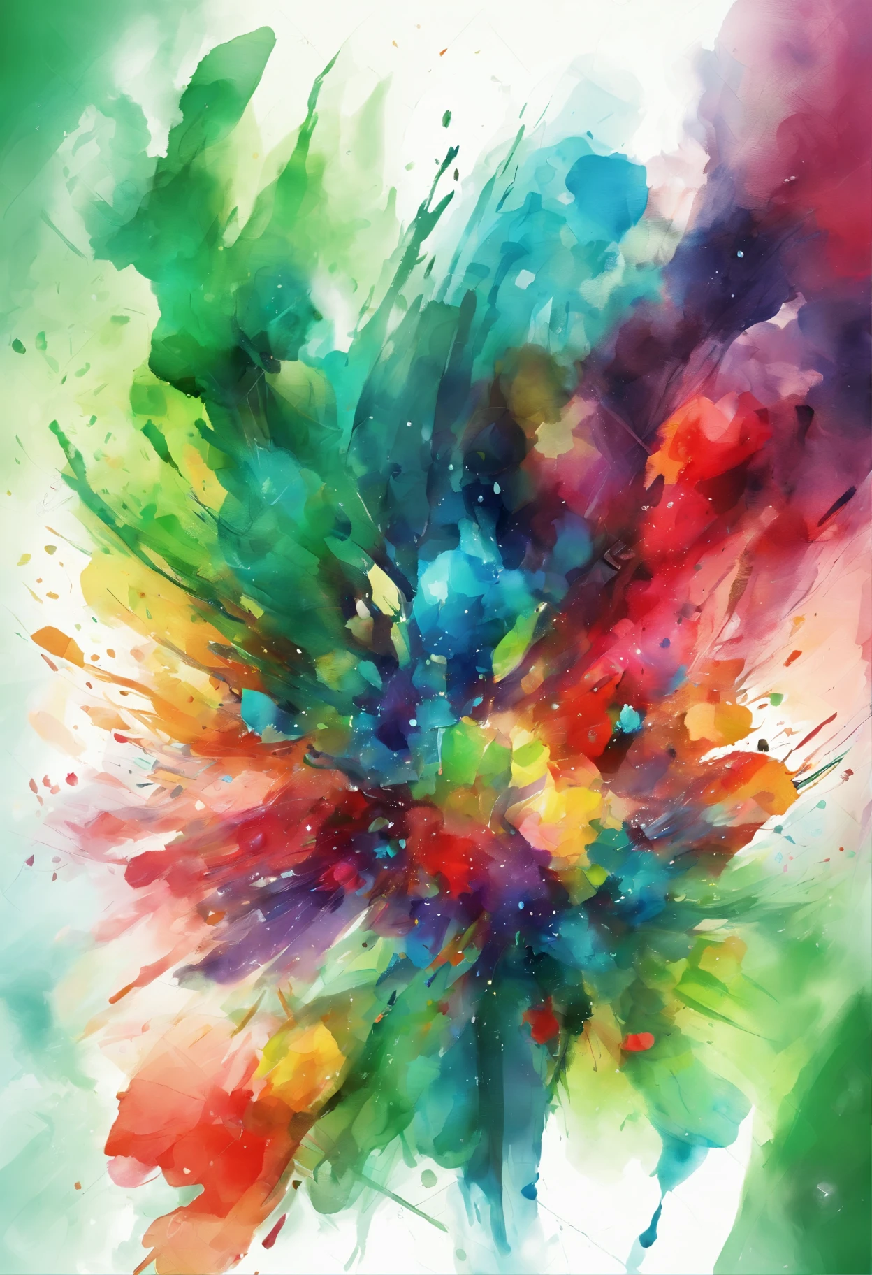 3d watercolor abstract,Dark background,High resolution,High quality,Colorful,Green,Red,Blue