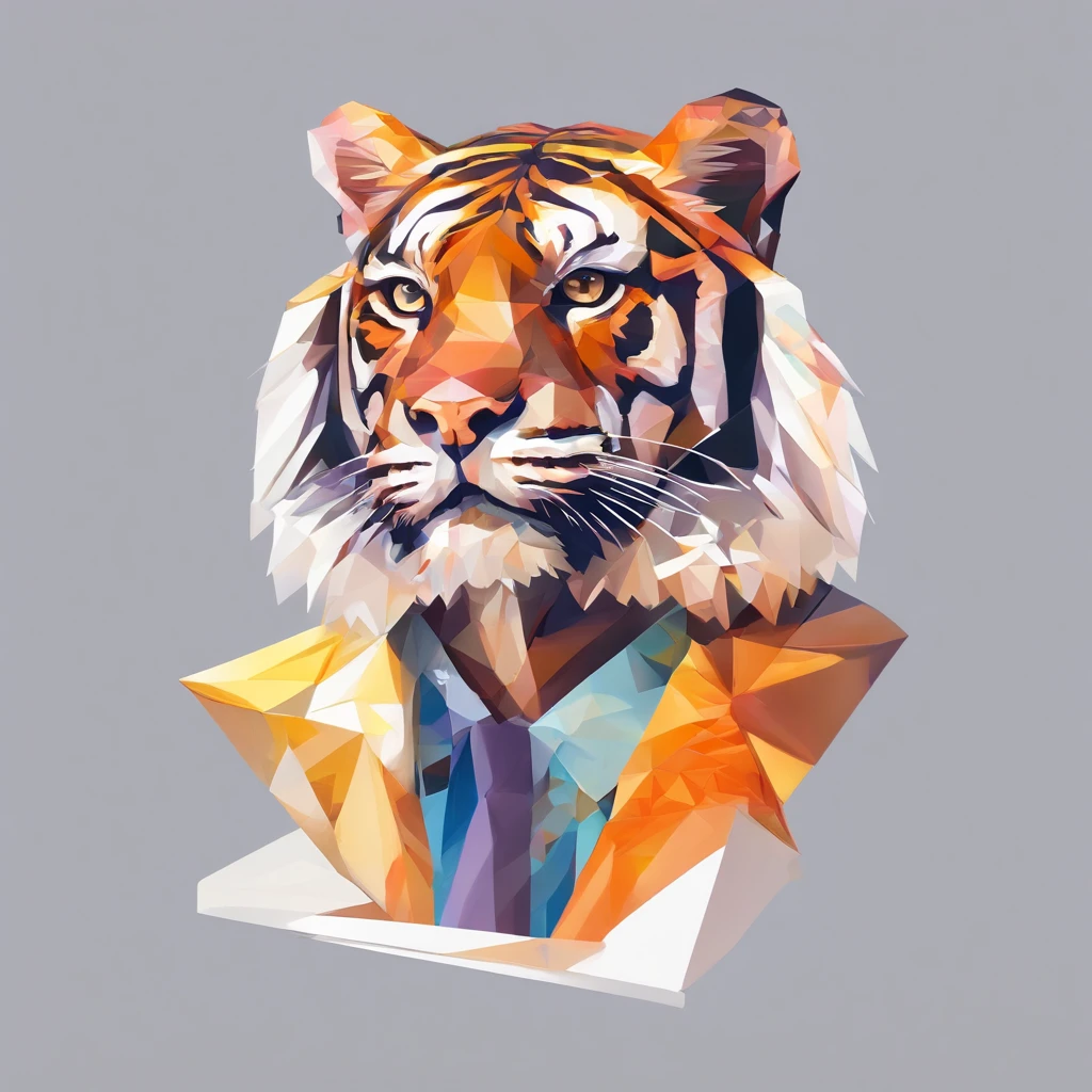 Perfect alignment, Cute little tiger in jacket,Crystal Vase,Rose flower, Wearing sunglasses, cheerfulness, Standing position, Abstract beauty, Centered, Looking at the camera, Facing the camera, Approaching perfection, Dynamic, Highly detailed, Smooth, Sharp Focus, 8K, hight resolution, Illustration, art by carne griffiths and wadim kashin, White background