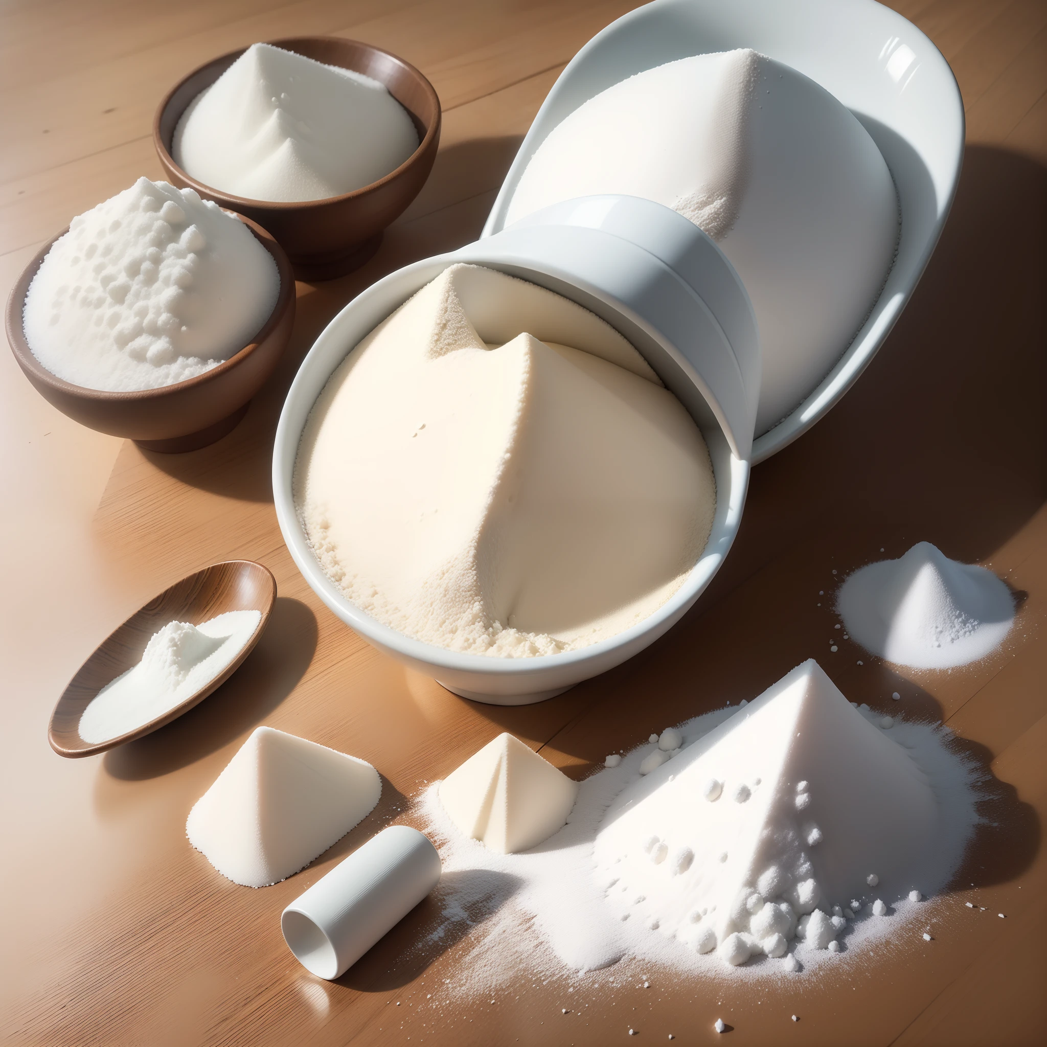 A close-up of the leaven interacting with the dough, capturing the process of fermentation.