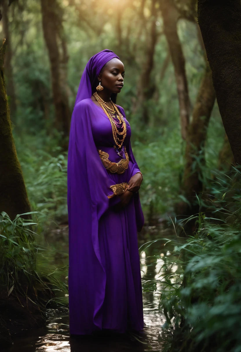 (Realistic video,Ultra-detailed),(Best quality,4K,8k,high resolucion,Masterpiece:1.2),(Hdr,UHD),(portrait,artiste conceptuel:1.1),A young mixed-race African woman wearing a veil walking towards the camera,beautiful detailed eyes,beautiful detailed lips,Highly detailed face and eyes,Cils longs,wear traditional African clothing in bright colors,Une expression sereine,Walk gracefully through a lush garden with blooming flowers,a soft natural light illuminating his face,green foliage creating a peaceful background,Image avec des teintes chaudes et un contraste riche.