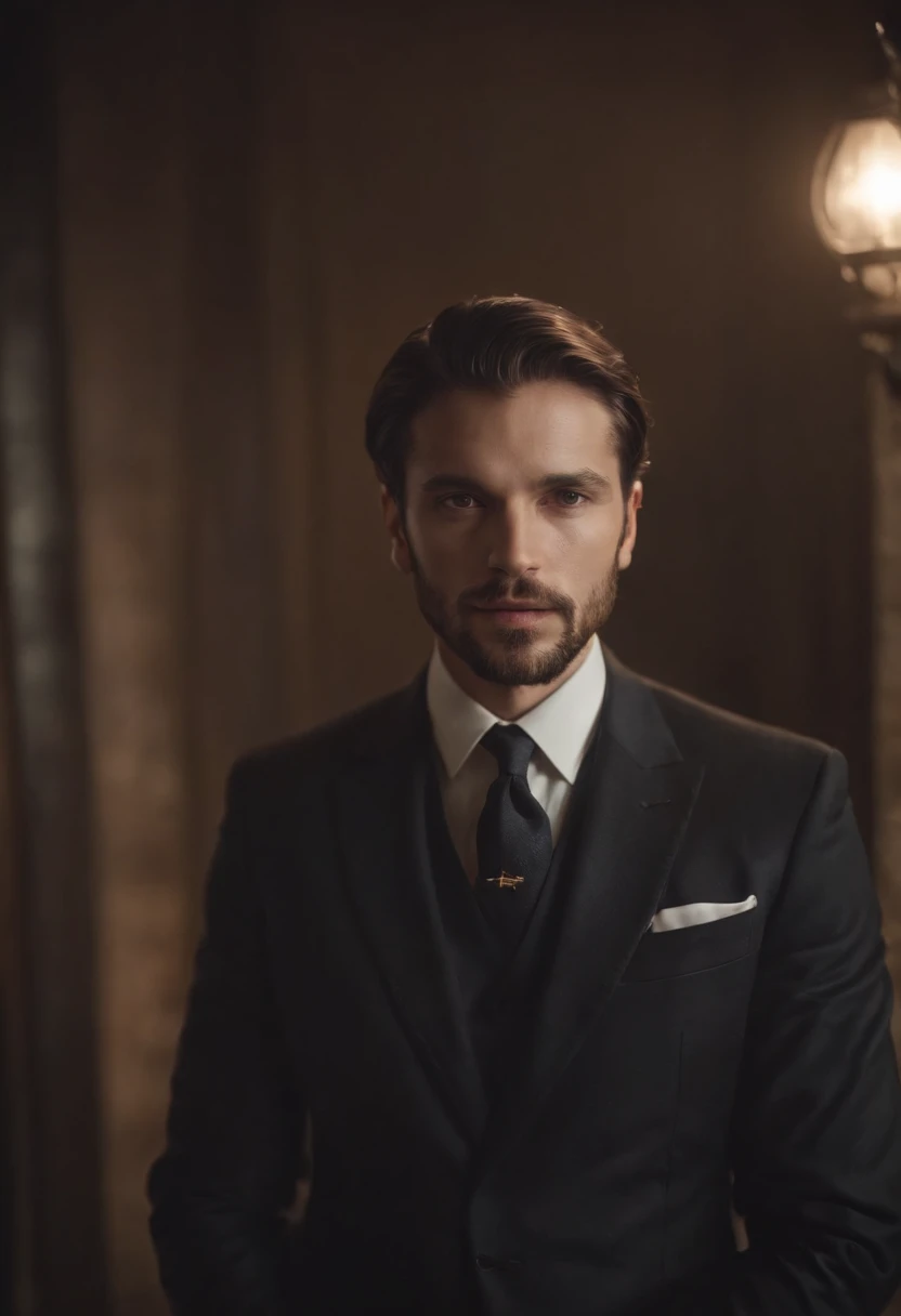 Homem renezitow de terno , barba linda , homem sexy executivo, terno preto