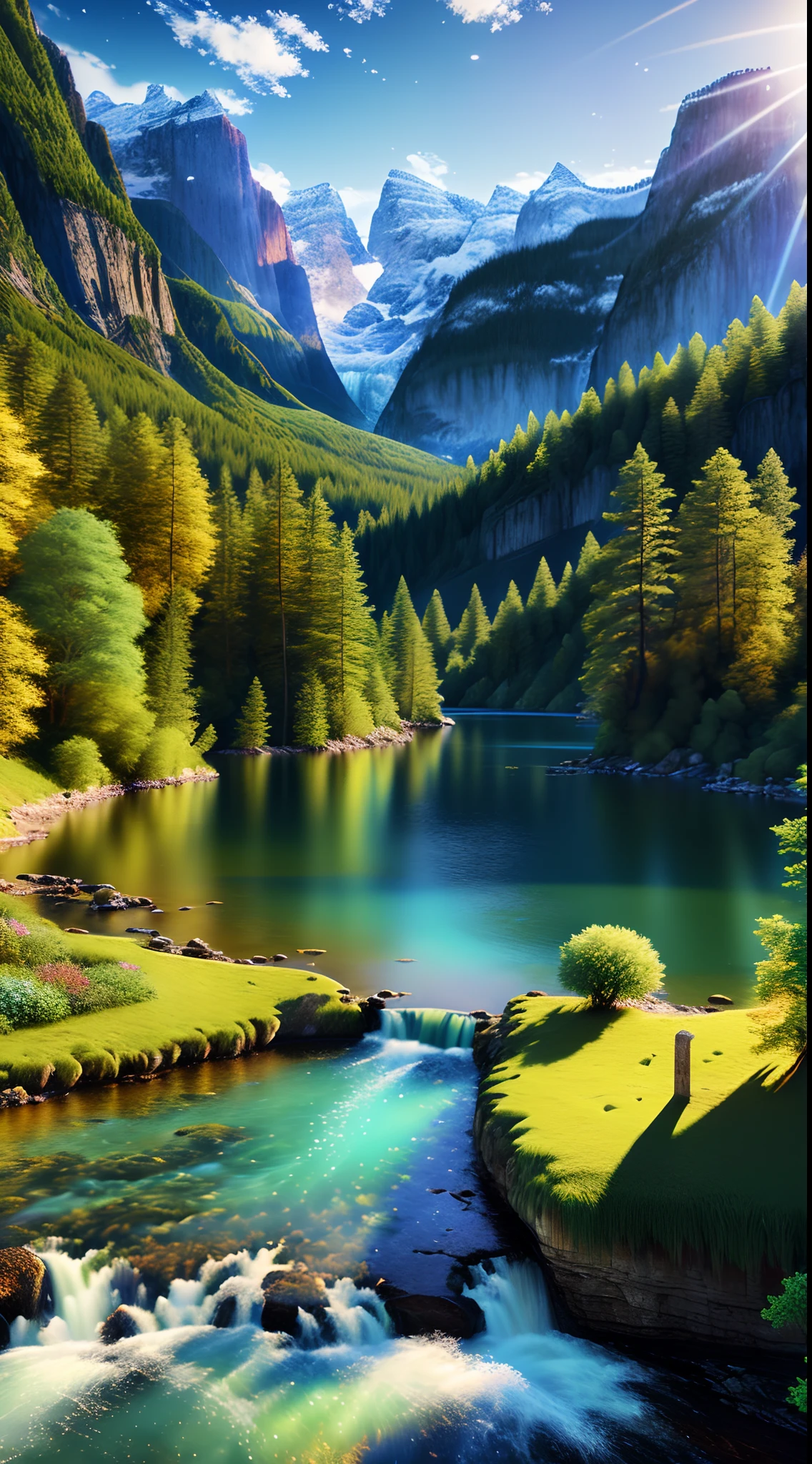 landscape, water (extremely detailed CG unity 8k wallpaper), the most beautiful artwork in the world, professional majestic oil painting, intricate, high detail, sharp focus, dramatic, photorealistic painting
