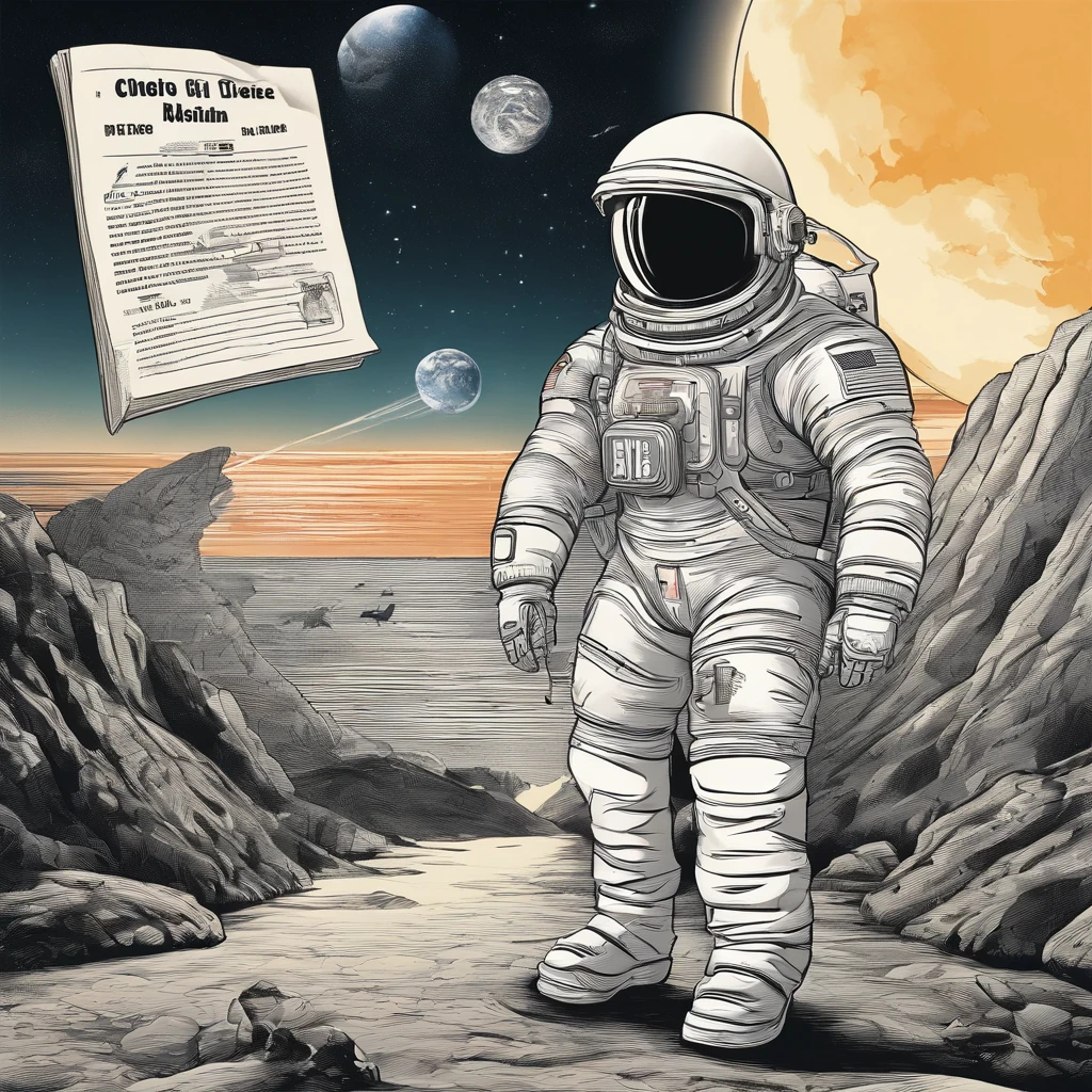 Newspaper cover Man astronaut giving press interview at rocket launch, local com pessoas, Reporter, helicopter, grande foguete decolando ao fundo, Astronaut with rocket in the background in a launch interview, sol da tarde, people watching the rocket launch, Astronaut holding helmet with hand, portal in the sky, semelhante a um olho gigante, em um lago raso ao sol da tarde, (( capa de jornal )), with plenty of lighting, Adult astronaut with angel wings on an alien planet with planets in the sky, pegue a chave, estrelas, galaxias, homem astronauta com asas de anjo, capa de jornal