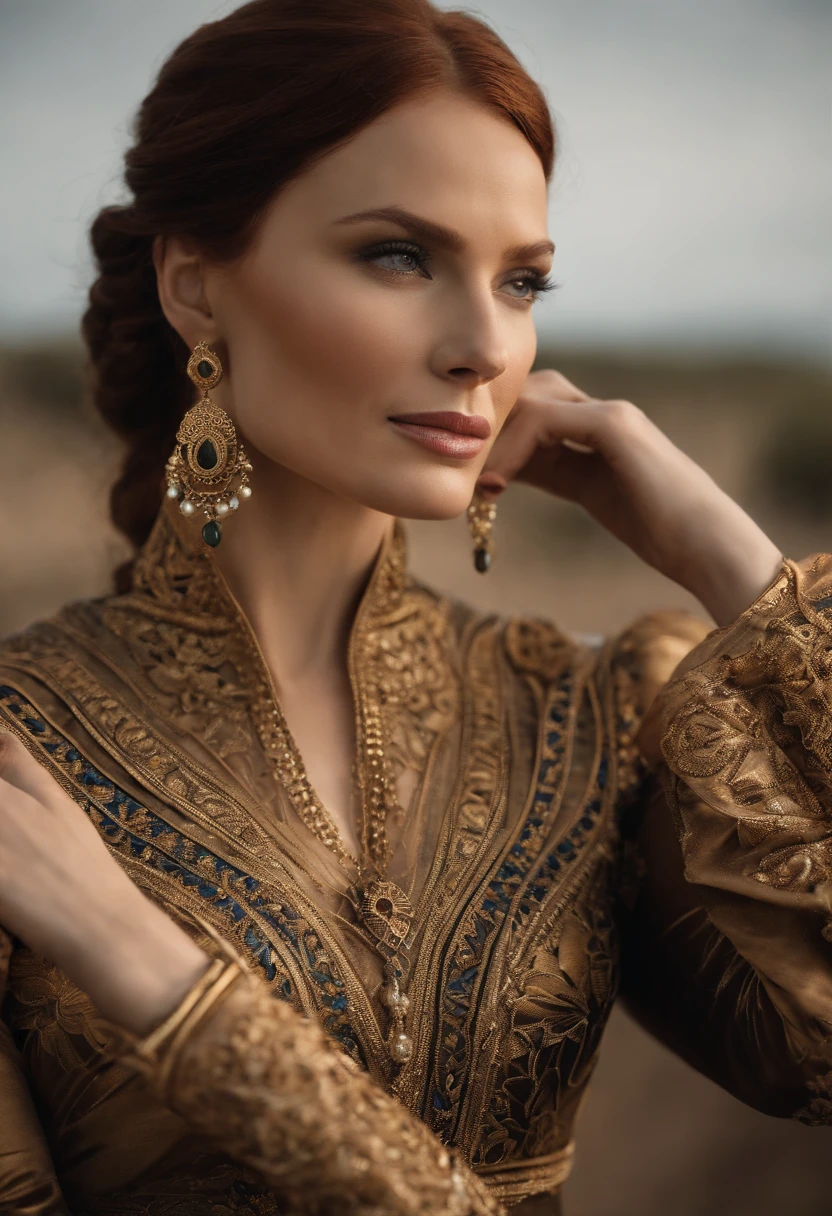 Cabelo preto Bryce Dallas Howard como mulher maravilha, long braided black hair, rosto detalhado olhando para cima, perspectiva de corpo inteiro, beautiful curvilinear body outlined, bodystrong facial expression,olhos azuis, Pose de luta, traje tradicional da mulher maravilha, bodysuit azul marinho detalhado, gold headband, bracelets on both arms, Botas vermelhas sobre o joelho, Fundo da arquitetura grega, whole body view, Full view of the body with full head in the image, perspectiva de corpo inteiro.