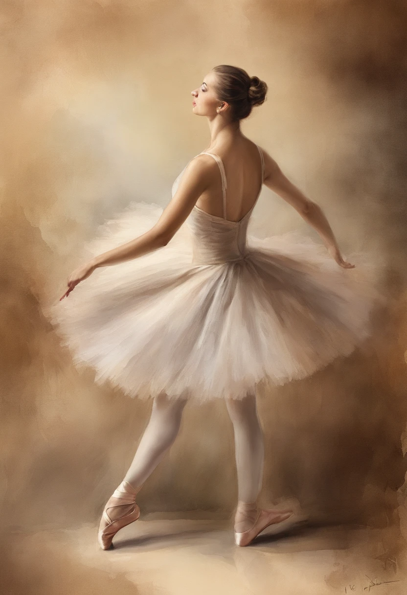 Young classical dancer, con una pose de ballet, Fondo de pantalla HD, color sepia, fondo de pantalla de alta calidad, photo session, pose llamativa, Female 18 years old, You are about 18 years old, You are about 18 years old, Retrato tirado 8 K