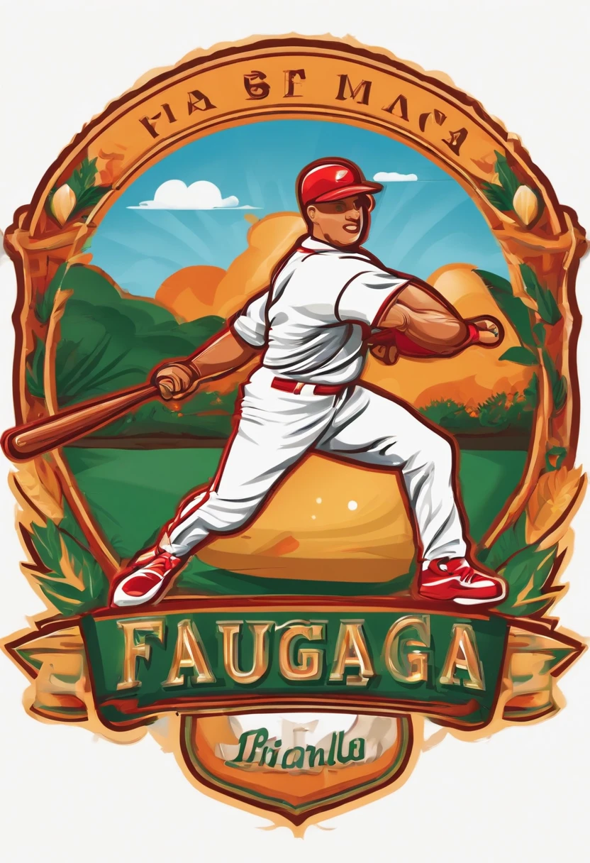Logotipo en forma de patito caricaturesco escupiendo fuego y jugando beisbol