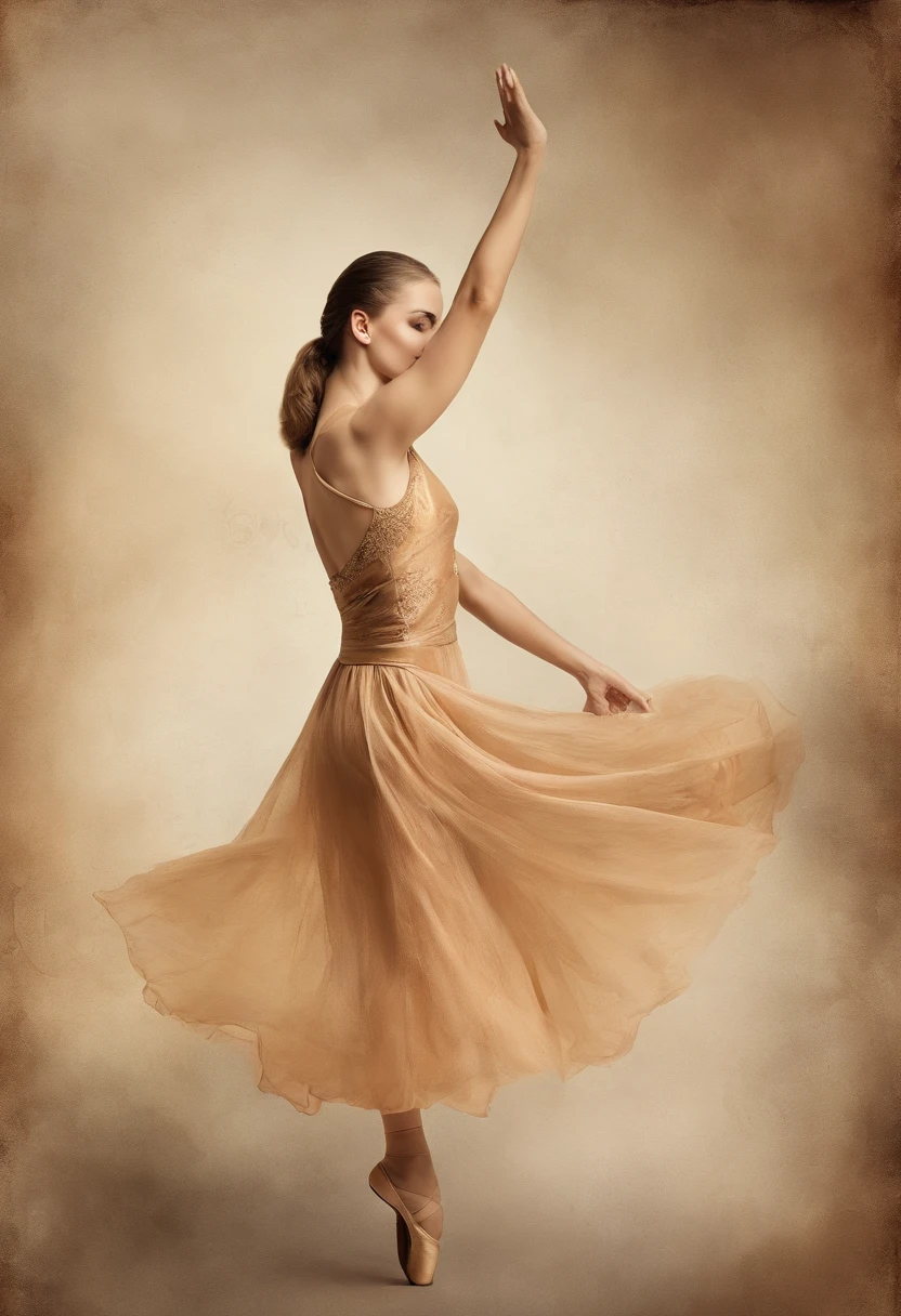 Young classical dancer, con una pose de ballet, Fondo de pantalla HD, color sepia, fondo de pantalla de alta calidad, photo session, pose llamativa, Female 18 years old, You are about 18 years old, You are about 18 years old, Retrato tirado 8 K