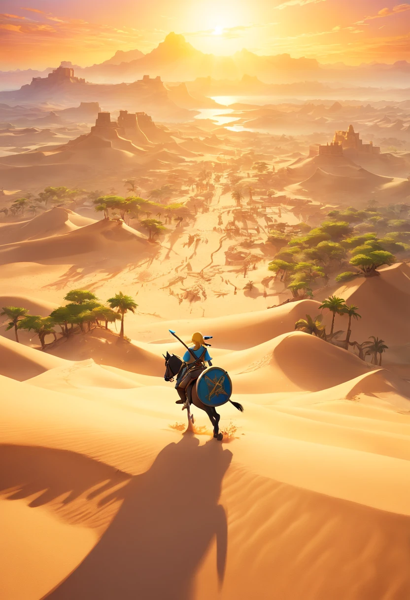 (best quality, Altas, ultra-detalhado), 1Menino de pele negra, nudread, Controlando a areia, azir, Poderes baseados em areia, sand manipulation, controle hipnotizante da areia, intricate sand formations, detailed facial features, olhar intenso, muscular physique, tatuagens douradas, cocar elaborado, exotic desert environment, sunset scenery, Paleta de cores quentes, dramatic lighting, mystic atmosphere, fantasy aesthetic,ancient civilisation, Mysterious ruins.