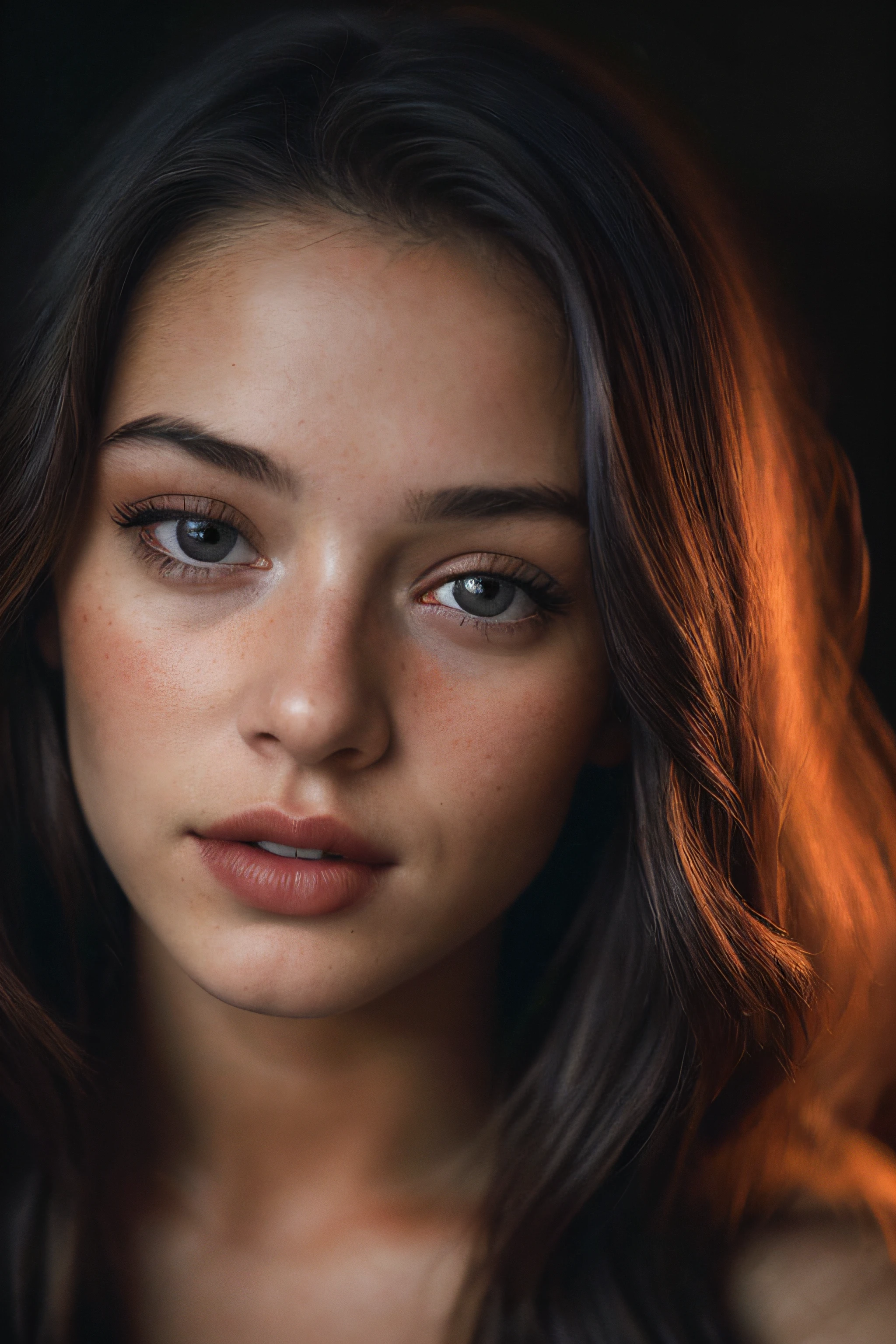 (close-up, editorial photograph of a 21 year old blond woman), (highly detailed face:1.4) (smile:0.7) (background inside dark, moody, private study:1.3) POV, by lee jeffries, nikon d850, film stock photograph ,4 kodak portra 400 ,camera f1.6 lens ,rich colors ,hyper realistic ,lifelike texture, dramatic lighting , cinestill 800,