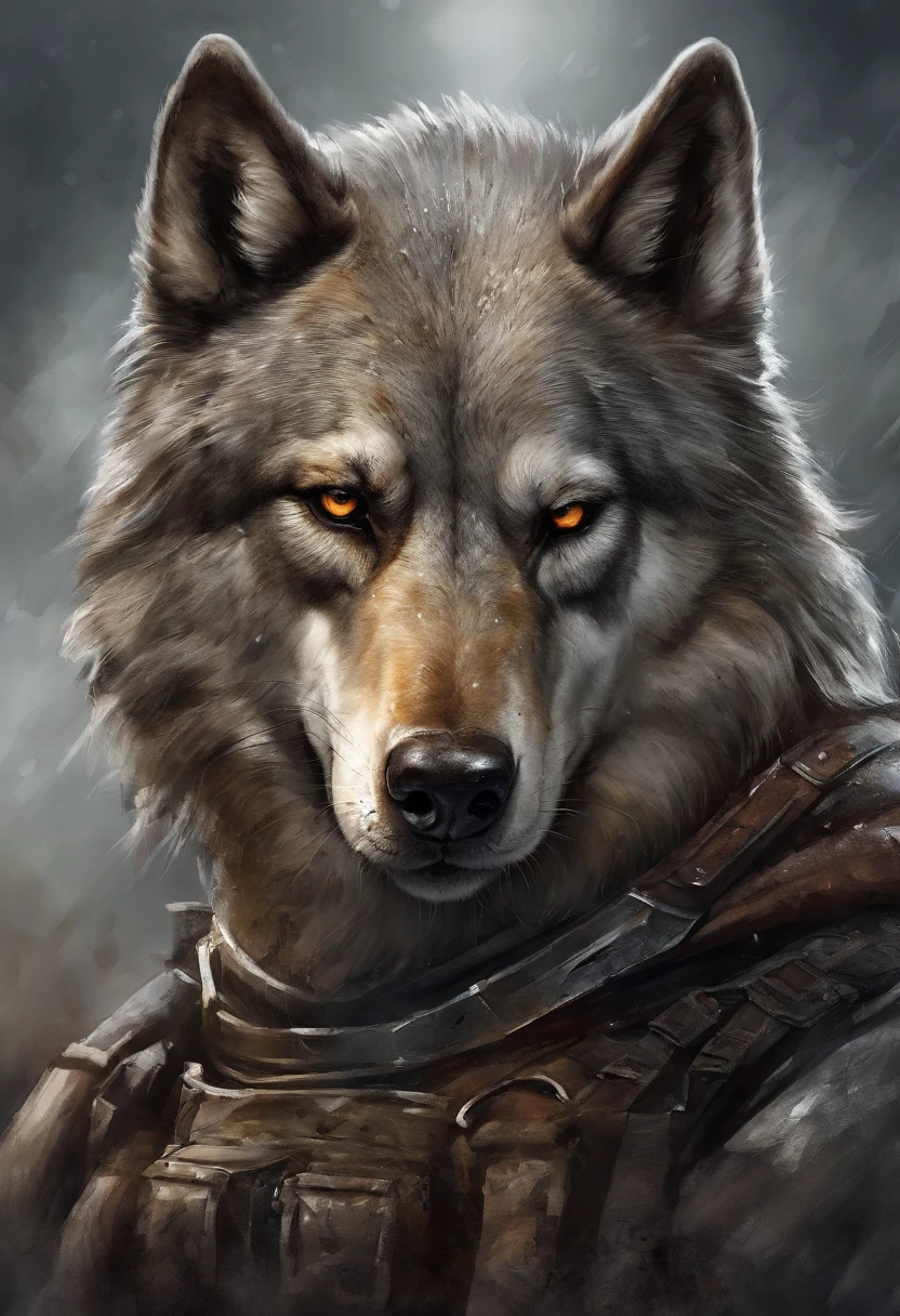 Max Quality, Dramatic lighting, pose amenazante, fierce expression, Epic atmosphere, (((Casco en forma de cabeza de lobo))), (((Toma de cuerpo completo))),Un lobo hecho de metal, ciborg, Estilo cyberpunk, mecanismo, ((Detalles intrincados)), HDR, ((Detalles intrincados, hiperdetallado)), Incandescent lamps, Cinematic shot, vignette, Efecto Bokeh Beckground, (Caninos), (Toma de cuerpo completo).