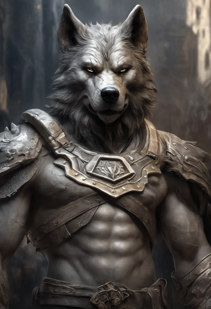 Max Quality, Dramatic lighting, pose amenazante, fierce expression, Epic atmosphere, (((Casco en forma de cabeza de lobo))), (((Toma de cuerpo completo))),Un lobo hecho de metal, ciborg, Estilo cyberpunk, mecanismo, ((Detalles intrincados)), HDR, ((Detalles intrincados, hiperdetallado)), Incandescent lamps, Cinematic shot, vignette, Efecto Bokeh Beckground, (Caninos), (Toma de cuerpo completo).