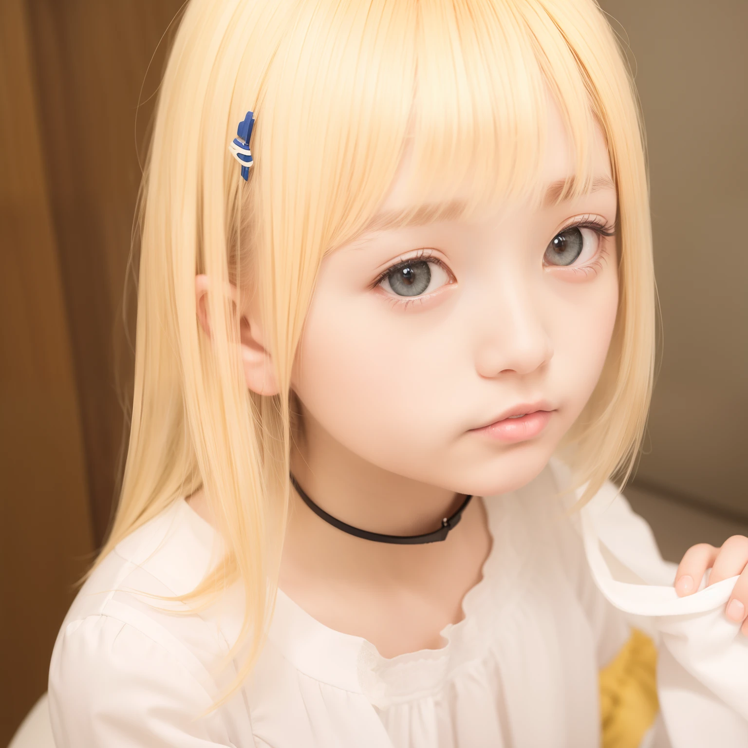 1girl, Marin kitagawa, dress white, short hair, yellow, realistic, ultra detail, 70mm lens
