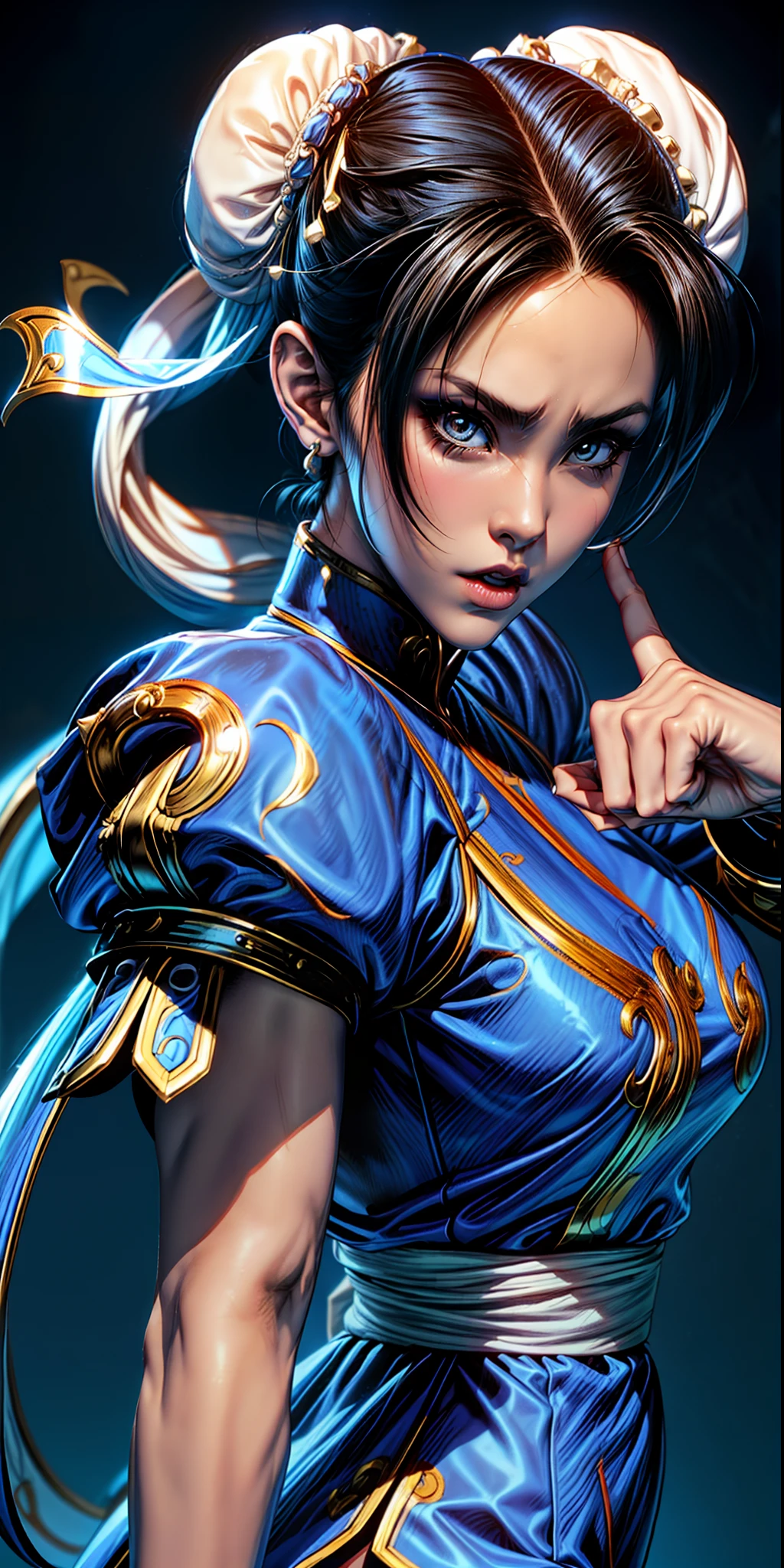 Foto de cuerpo completo de Chun li, del anime Street Fighter:,