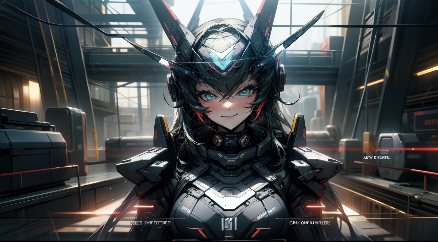 cyberpunked、Beautuful Women、Super big、smil