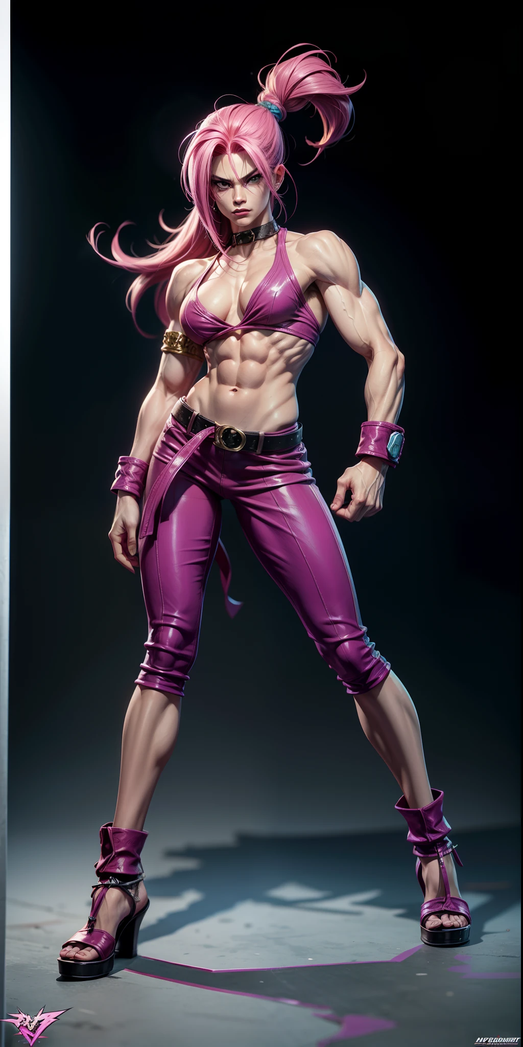 Foto de cuerpo completo de Poison, del videojuego Street Fighter:,