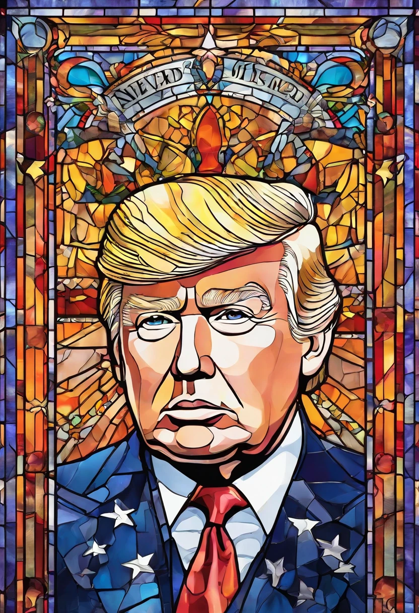 Portrait of Donald ?????" never surrender" flag