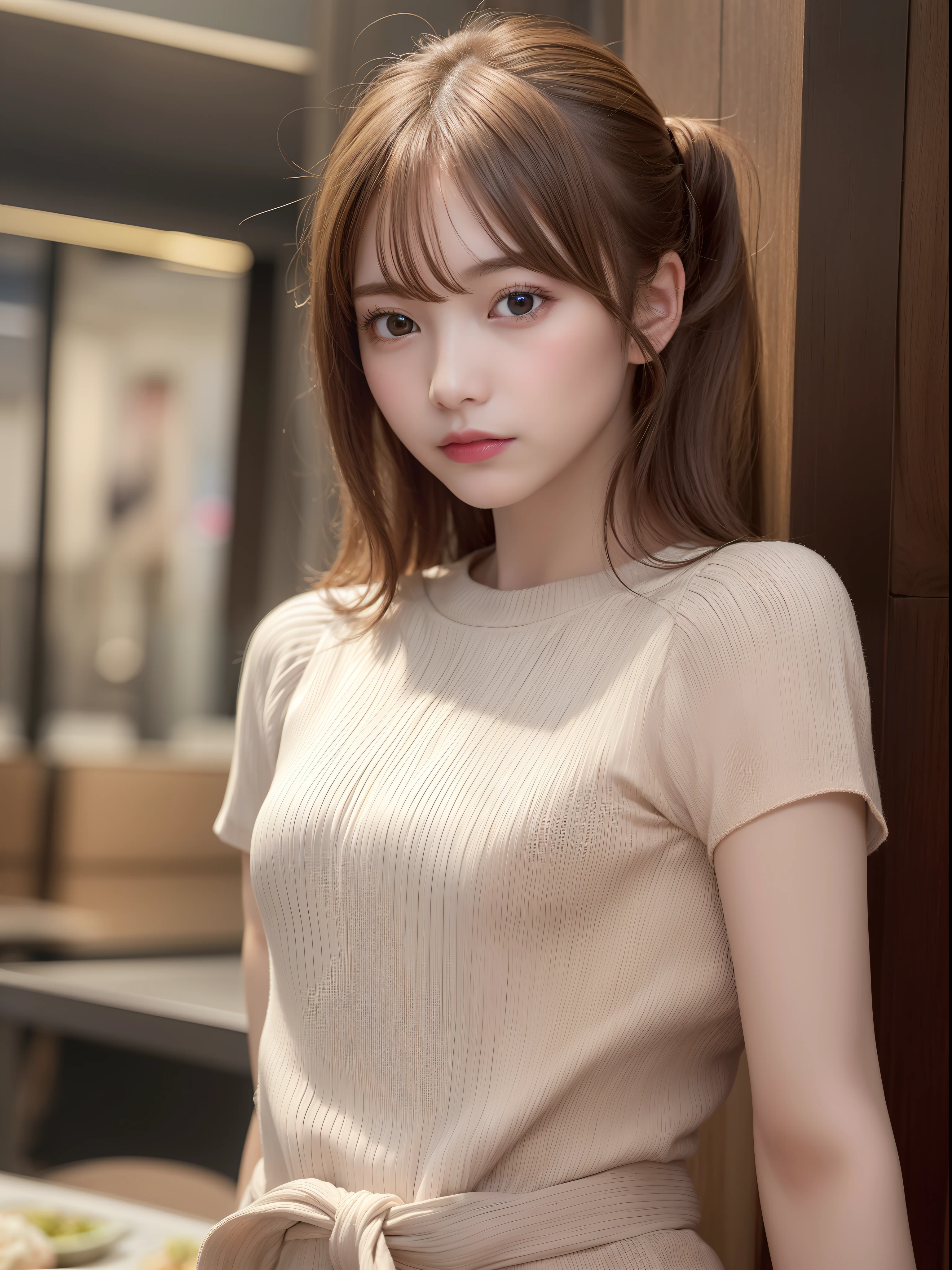 nffsw, retinas, masutepiece, ccurate, Anatomically correct, Textured skin,
Super Detail, high details, High quality, Best Quality, hight resolution, 8K,
( Photorealistic ), Symmetrical,the golden ratio、 Cinematic Light,
((One woman in white short sleeve sweater dress))、Photograph the whole body、
In a fashionable Italian restaurant、eating pasta、
((Smaller chest:1.1, Small butt:1.4)) ,
{ bob cuts | half updo },
( extra detailed face:1.2 ),Natural Color Lip、 (Beautiful detailed eyes),(Green eyes),((Undersized nose))、
{ Serious | },