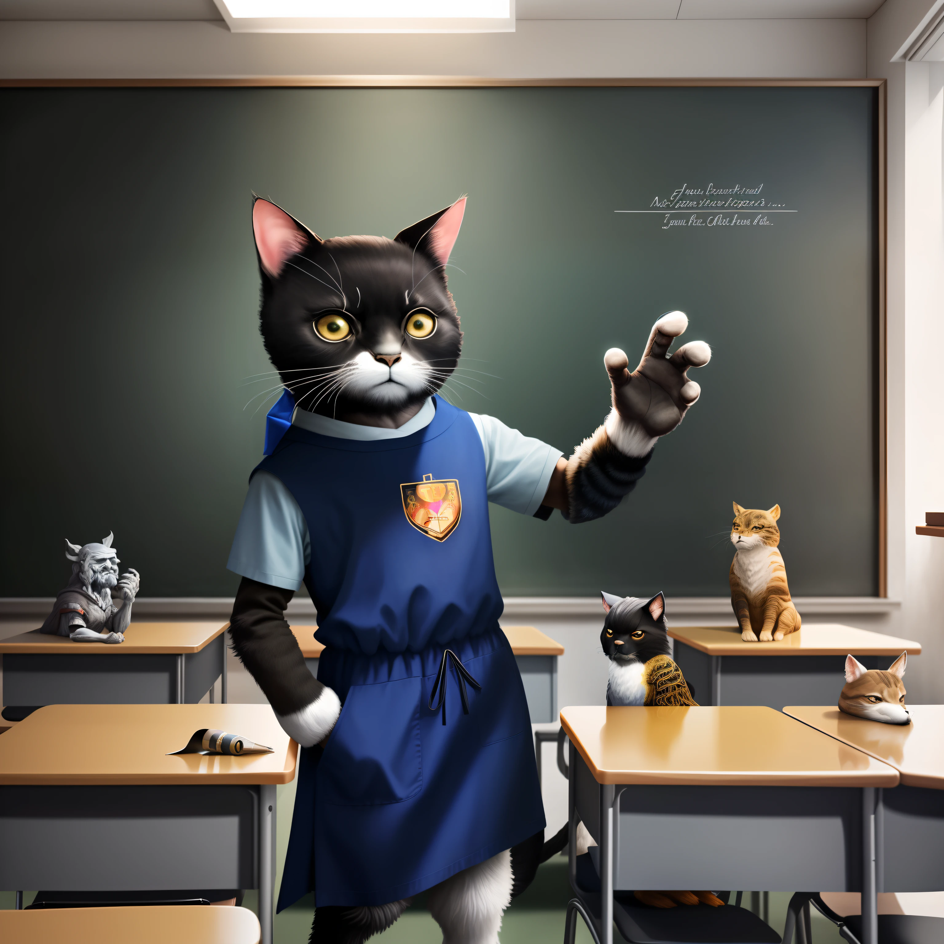 On the blackboard is written "Plato is dear to me.", but dearer still is truth.”
