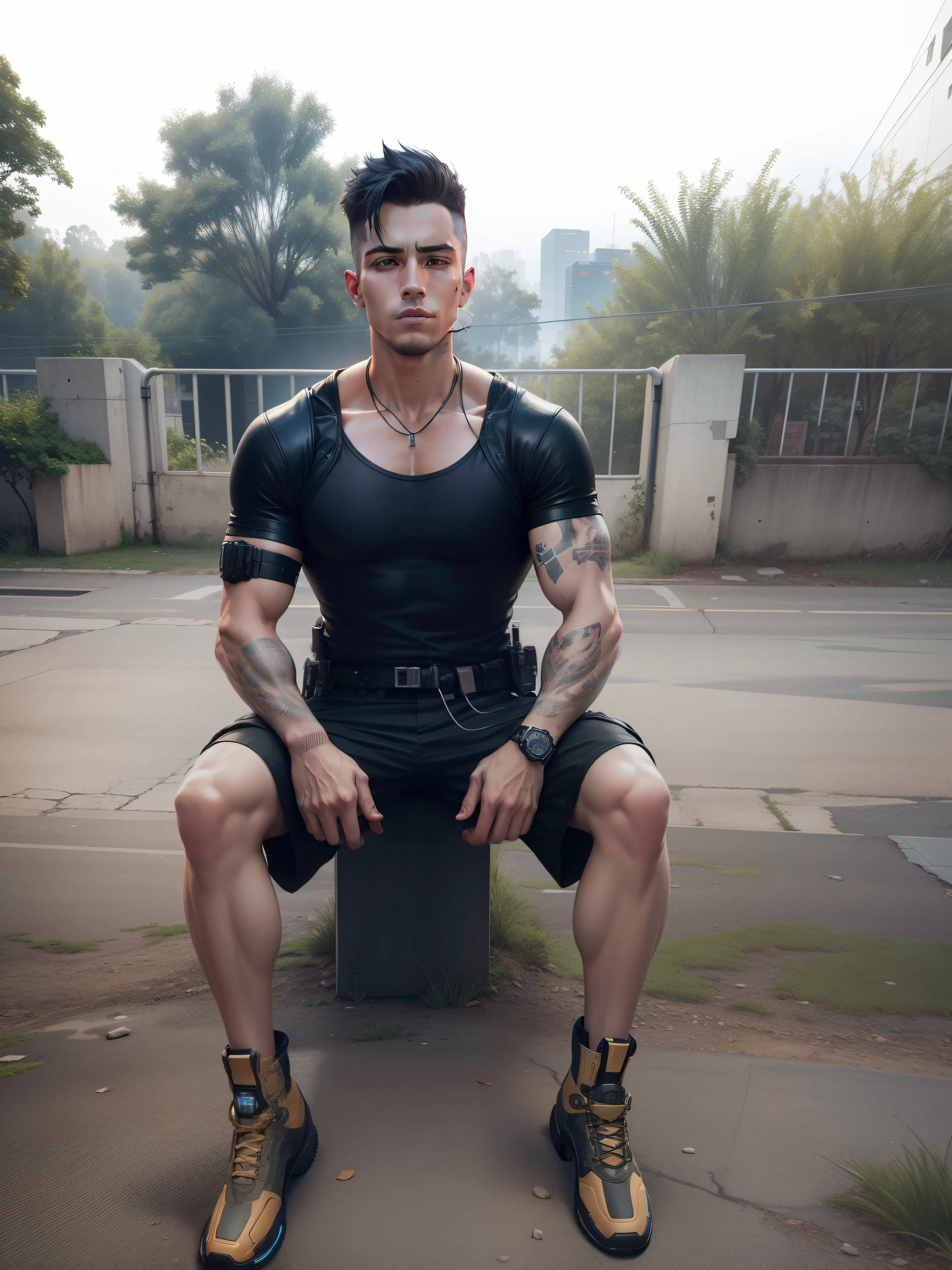 cyberpunk,smartboy,lighting realistic background,8k,v4,Cooper,Military,Boot,with Side Zip