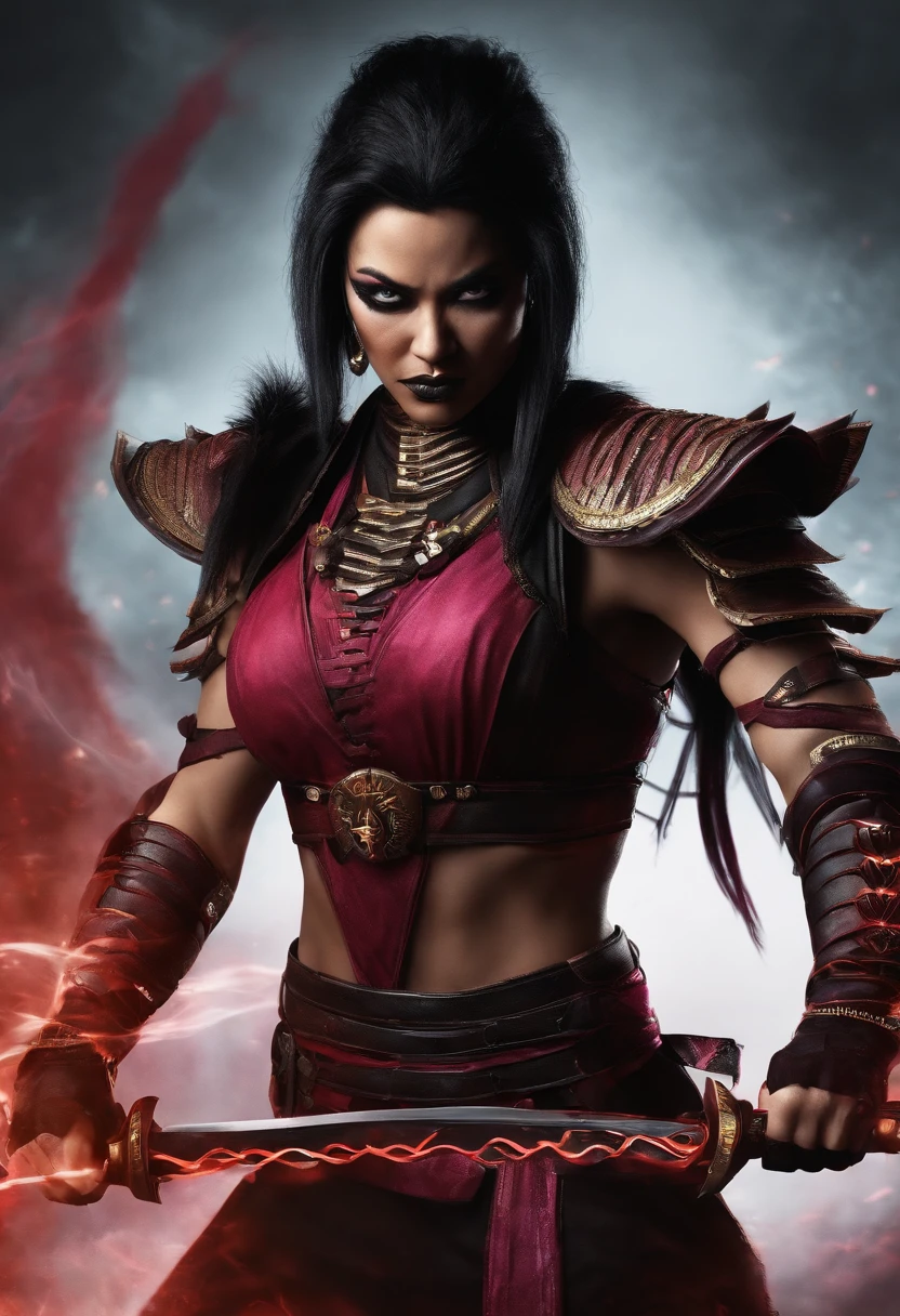mortal kombat mileena, samurai, punk, brutal