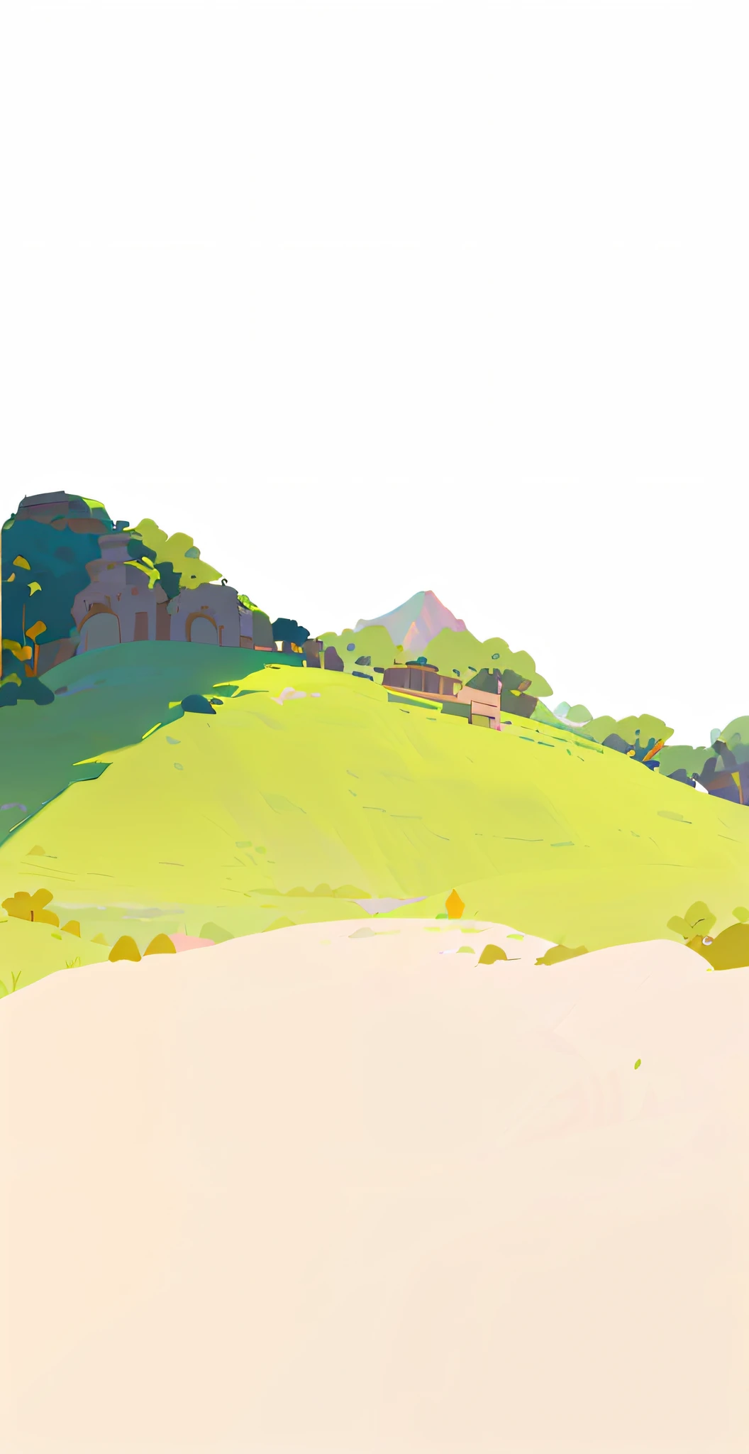 Beautiful mountain landscape with cartoon illustration of river and trees, arte de fundo, Mobile game background, background artwork, Island background, background jungle, 2 D game art background, desert oasis background, fairy tale style background, jungle backdrop, Mobile game art, jungle background with ruins, natural landscape background, Landscape background, game background