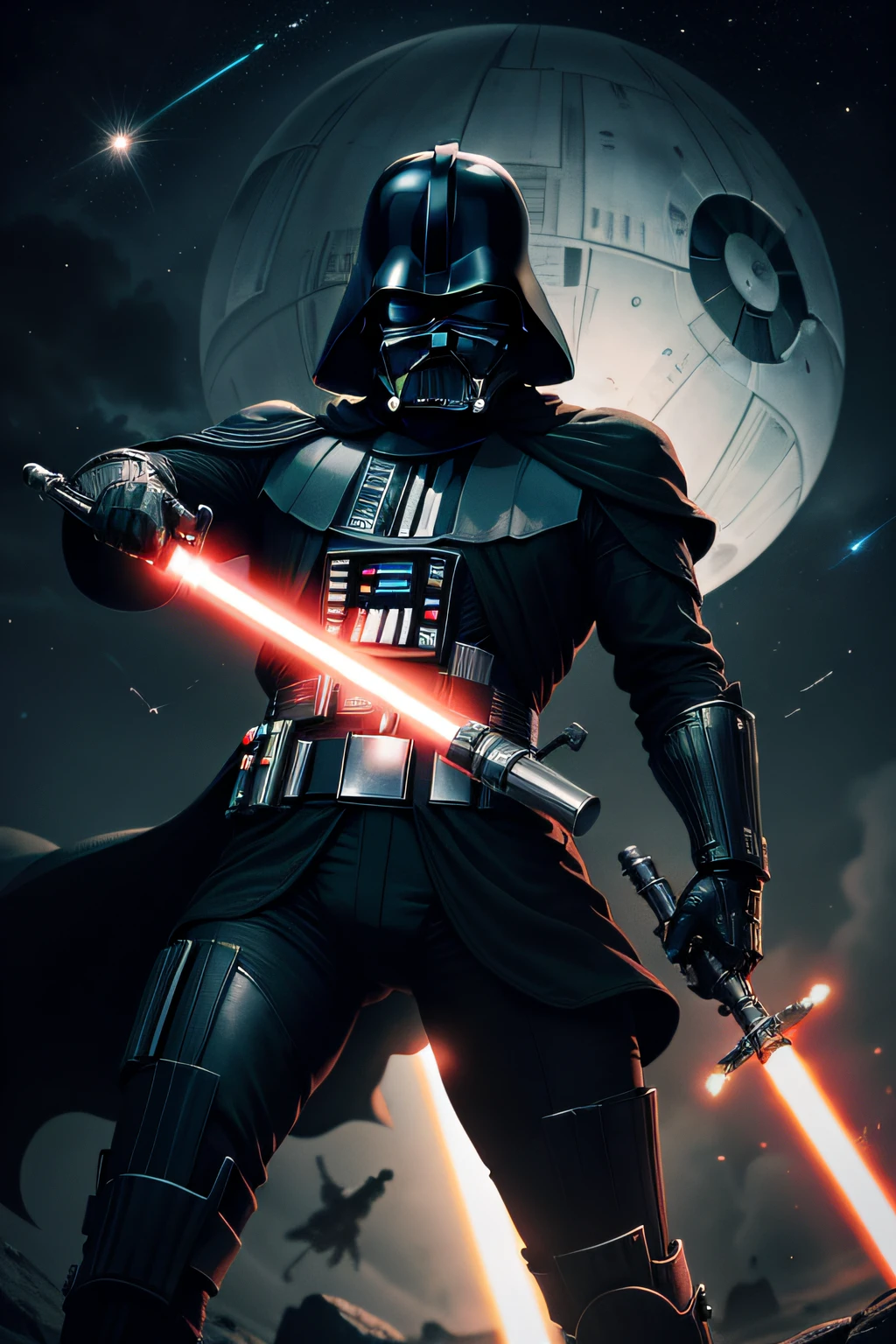 darth veder, fighting, realistic, ultra hd,