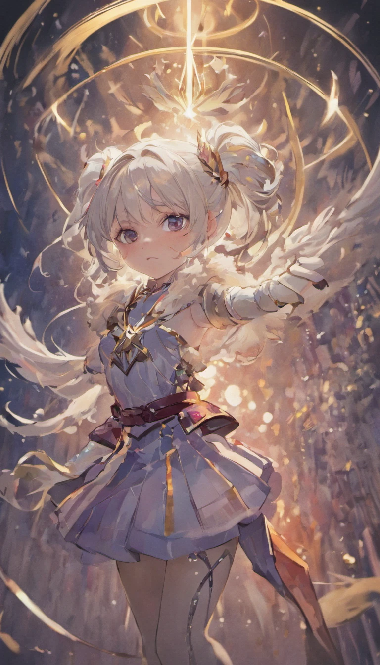 arknight, Striped hair, Silver hair, pony tails, deer antlers, Star-shaped pupils, Moles under eyes, Pointy ears, hoop earings, glasgow smile, Anime style, Chiaroscuro, character sheets, tachi-e, three sided view, High details, High quality, A high resolution