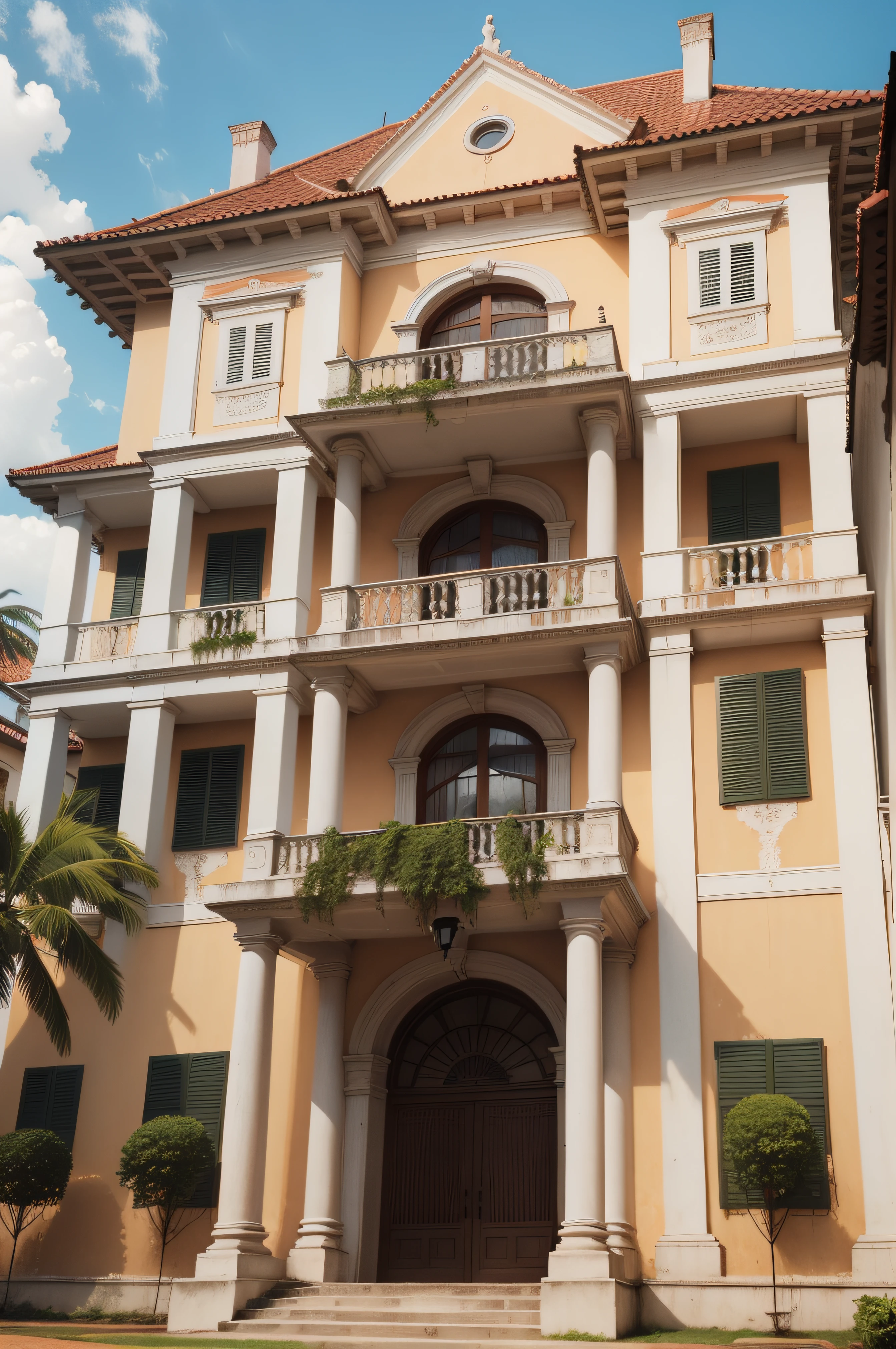 a Brazilian colonial mansion façade