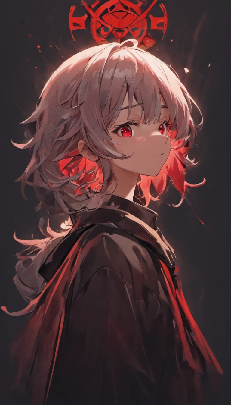 (Black background:1.4),(Silhouette of a boy's head, Red Eyes, Colorful long gray hair, Oriental elements, In the Dark),(Chinese Illustration:1.3,paper art:1.3, Quilted Paper Art:1.2),( Reasonable design, Clear lines, High Sharpness,Best Quality, Very detailed, masutepiece, Movie Light Effects, 4K )
