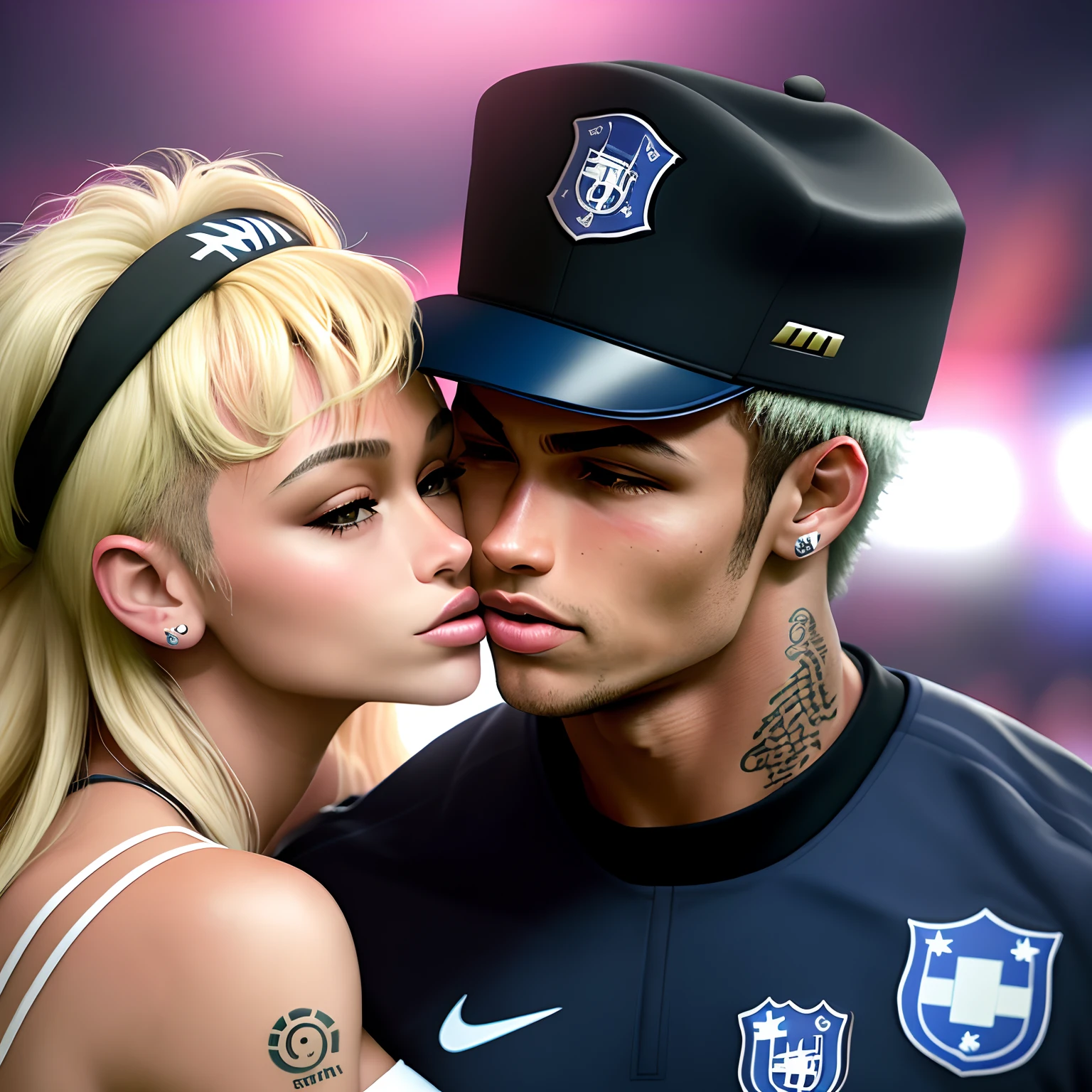 realista, Neymar beijando o cristiano Ronaldo