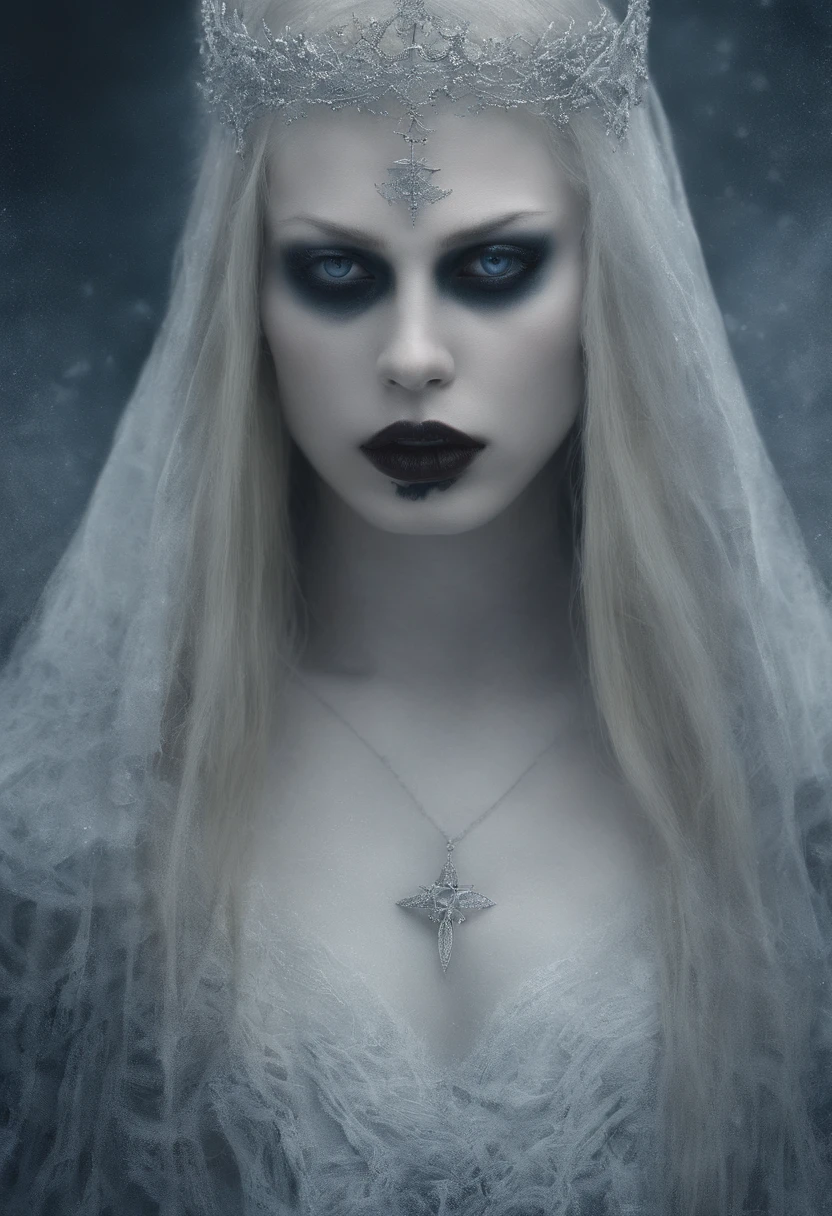 She had long blonde hair and skin as pale as the snow. Her lashes were long and white, while her eyes were a crystal blue. Her lips were full and red as blood. She had an angelic look. A Guardian.