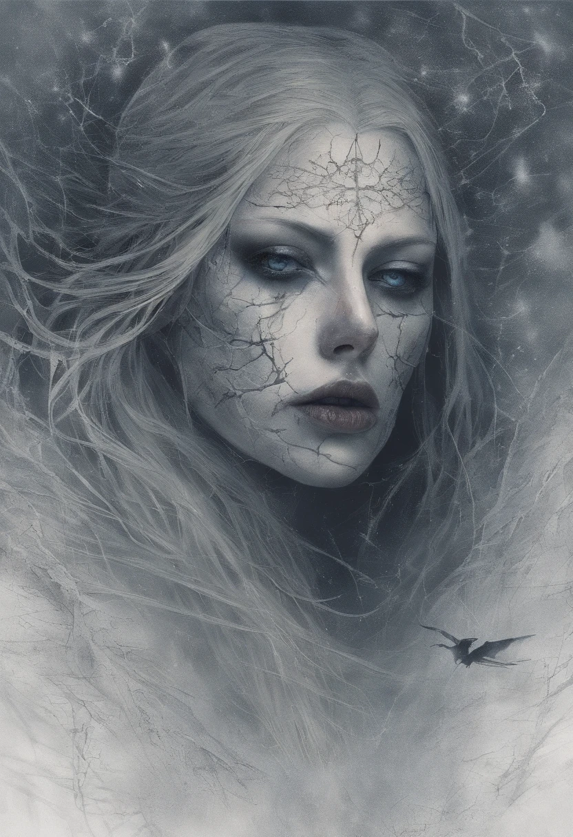 She had long blonde hair and skin as pale as the snow. Her lashes were long and white, while her eyes were a crystal blue. Her lips were full and red as blood. She had an angelic look. A Guardian.