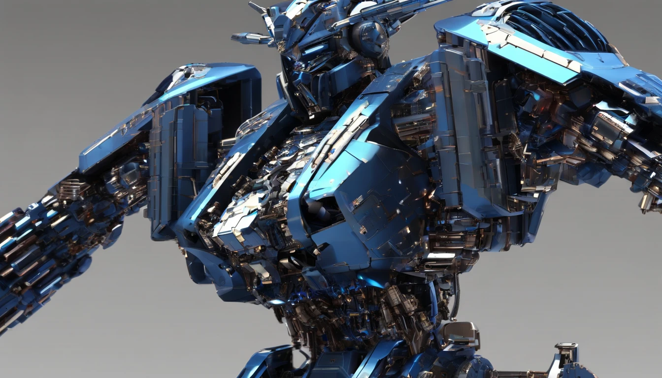 Gundam Mech , Science fiction, Front view, sense of science and technology, C4D, OC renderer, illusory engine, high detal, industrial design, 8K HD, Studio lights, Retro