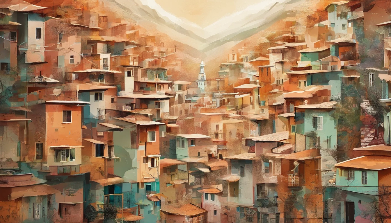 The proportions are moderate, Gradient color, Soft color palette, Hierarchical form, simplebackground, Spatial perspective is correct, large panorama, structurally correct, Depth of field, f/1.8, Best quality