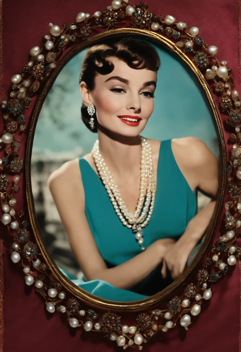 Kizi，Retro，ellegance，pearls necklace，Audrey Hepburn