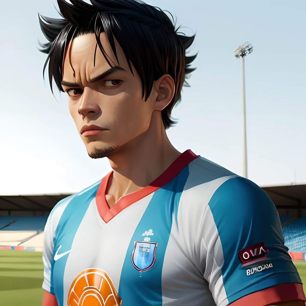 Luffy from one piece dressed in the Paysandu Sport Clube shirt