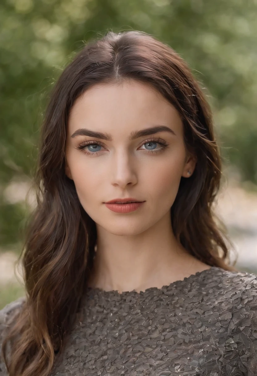 yael shelbia（Beautiful and bold，Seductive and captivating，eBlue eyes，Long curly black hair，Sweaty body，Open shirt，shorter pants，my，Boots，bucket-hat）。（Autumn roads，setting sun，grassy fields，film effect），（best qualtiy，tmasterpiece，depth of fields，Full-HD，4K，detail-rich）。Estilo Retrato