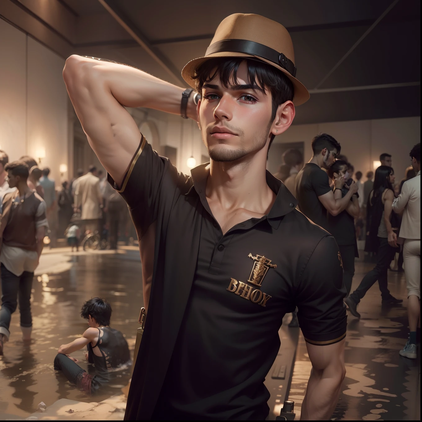 a beauty boy ,wear ,stylish ,Body, arm