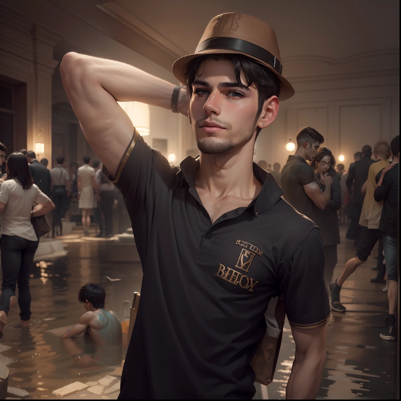 a beauty boy ,wear ,stylish ,Body, arm