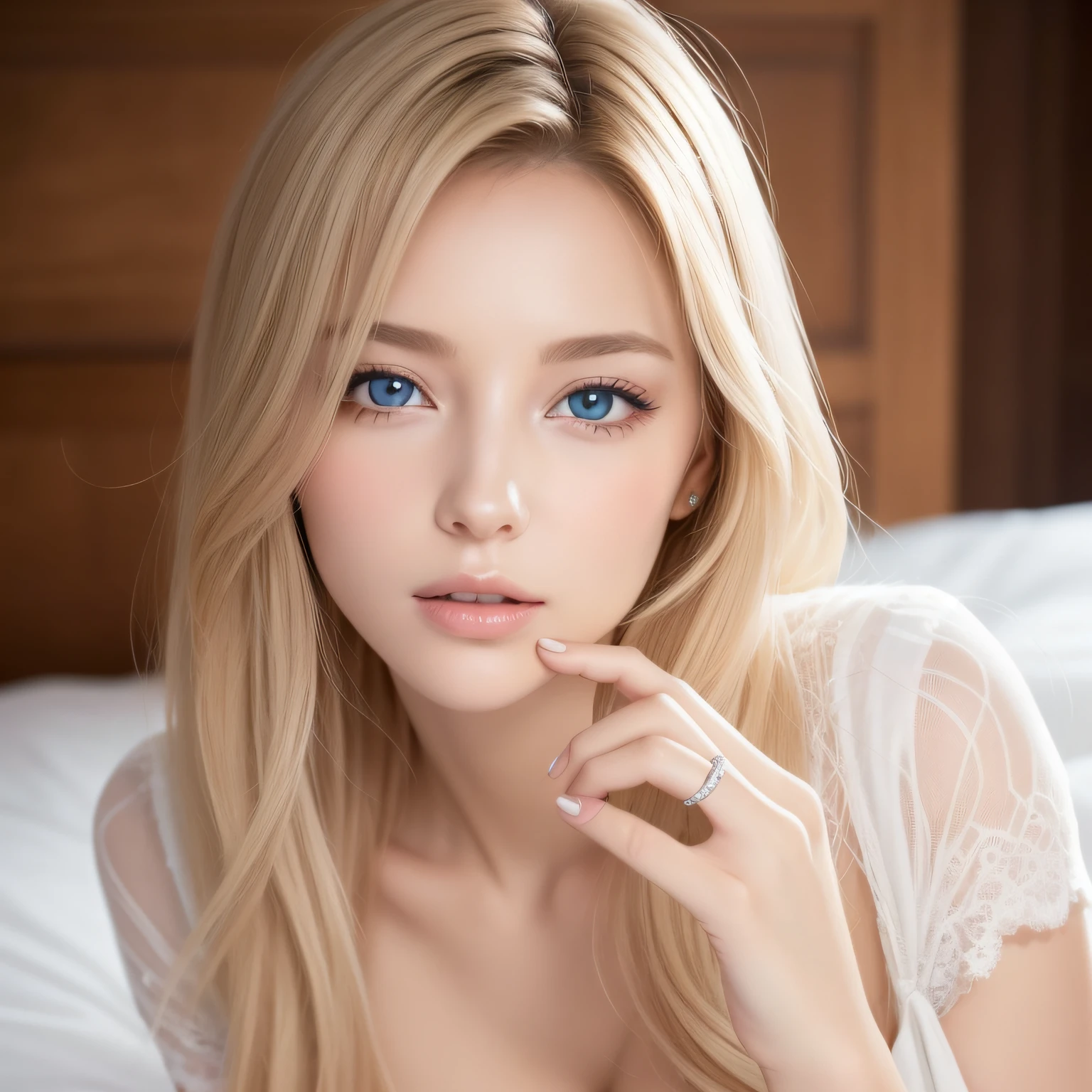 Peau blanche transparente brillante、Wind hair gets in the way of a pretty face、Colossal、20 ans mignon sexy petit beau visage、De beaux cheveux raides qui brillent、grand, Yeux bleu clair brillants、Longue frange soyeuse couvrant les yeux mignons, Sexy visage cachant cheveux super cheveux longs sexy mignon jeune femme long naturel blond brillant cheveux brillants, ((looking at me while masturbating me)), (sexy eyes)), (craving for sex))