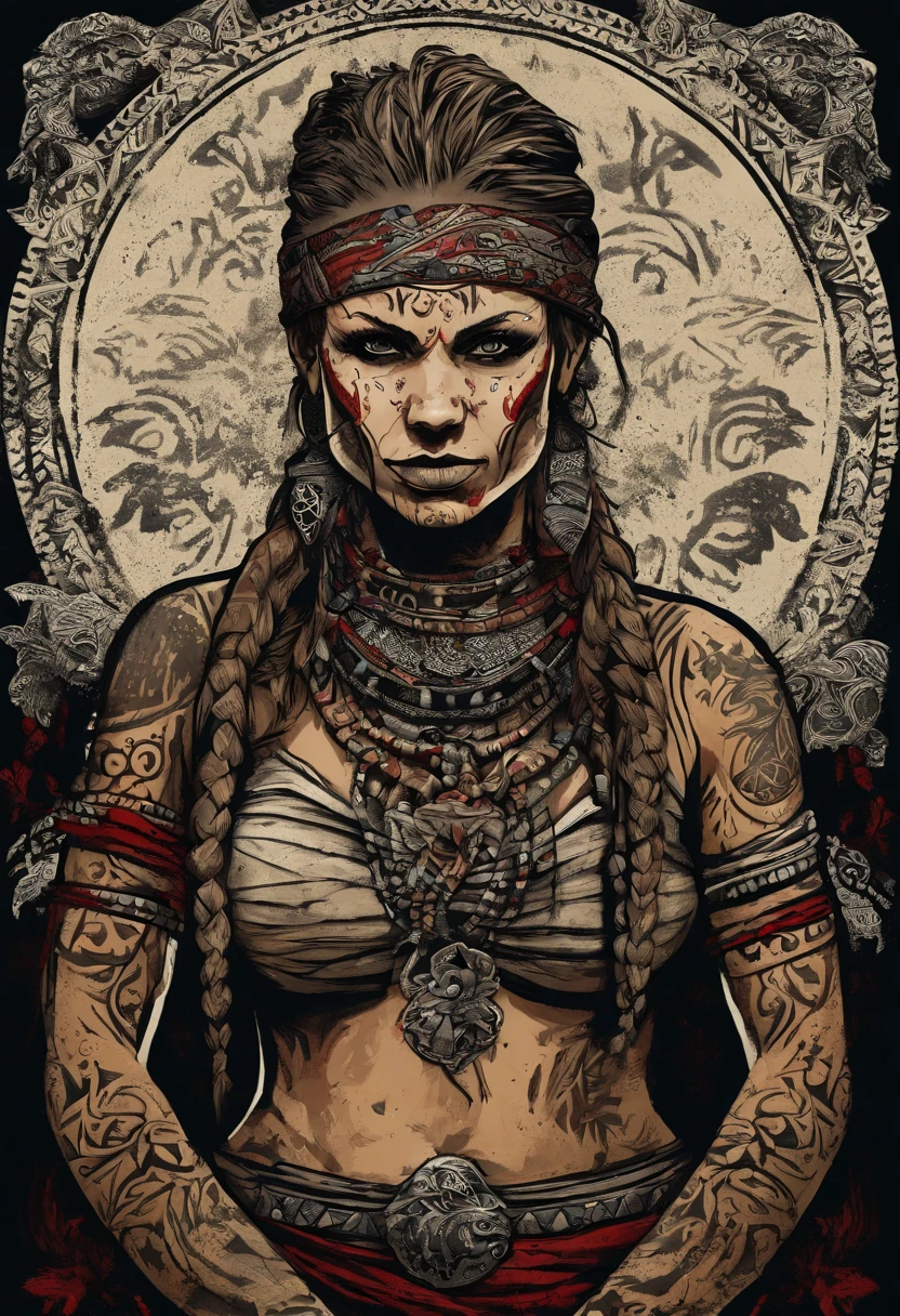 indigenous woman with face paint and piercings in a dark room, Amazonian indigenous peoples in Brazil, facial tribal markings, marks on your face, tribal face paints, tribal makeup, tribal face paint, a young shaman, beautiful intrikate face, intrikate beautiful faces, face perfect!! intrikate, beautiful woman, beautiful face!!!!, with rune tattoos on his face, traditional beauty