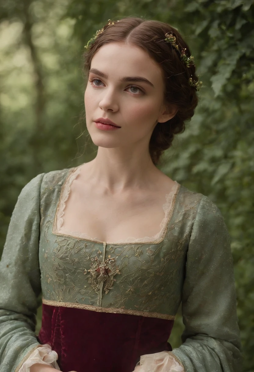(((uma ferida avermelhada profunda atravessa sua bochecha esquerda))) tez justa, mulher em torno de 19 anos, cabelos brancos naturais, olhos verdes distintos, vestindo kohl, slender and graceful, Beautiful, luz de velas em um ambiente medieval, Ultra sharp focus, tiro realista, roupas femininas medievais, cores tetradicas (cicatriz:1.4)