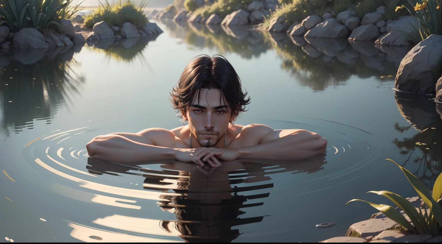 draw fullbody, there is a (homem) who is holding a ((peixe)) On the water, (Foto RAW, melhor qualidade), (realista, foto-realista: 1.3), obra-prima, um extremamente viril e masculino, extremamente detalhado, CG, unidade, papel de parede 2k, Awesome, detalhes finos, extremamente detalhado CG unidade de papel de parede 8k, tamanho de arquivo enorme, ultra-detalhado, highres, absurdres, luz suave, desenhar corpo completo, Taylor Lautner pessoa, pele bronzeada, dedos detalhados, olhos e rosto extremamente detalhados, nariz bonito detalhado, belos olhos detalhados, luz no rosto, olhando para o espectador, (1homem, rosto maduro), rosto realista, corpo realista, (homem nudista:1.3), ((peixe azul)), ((atacando homem)),