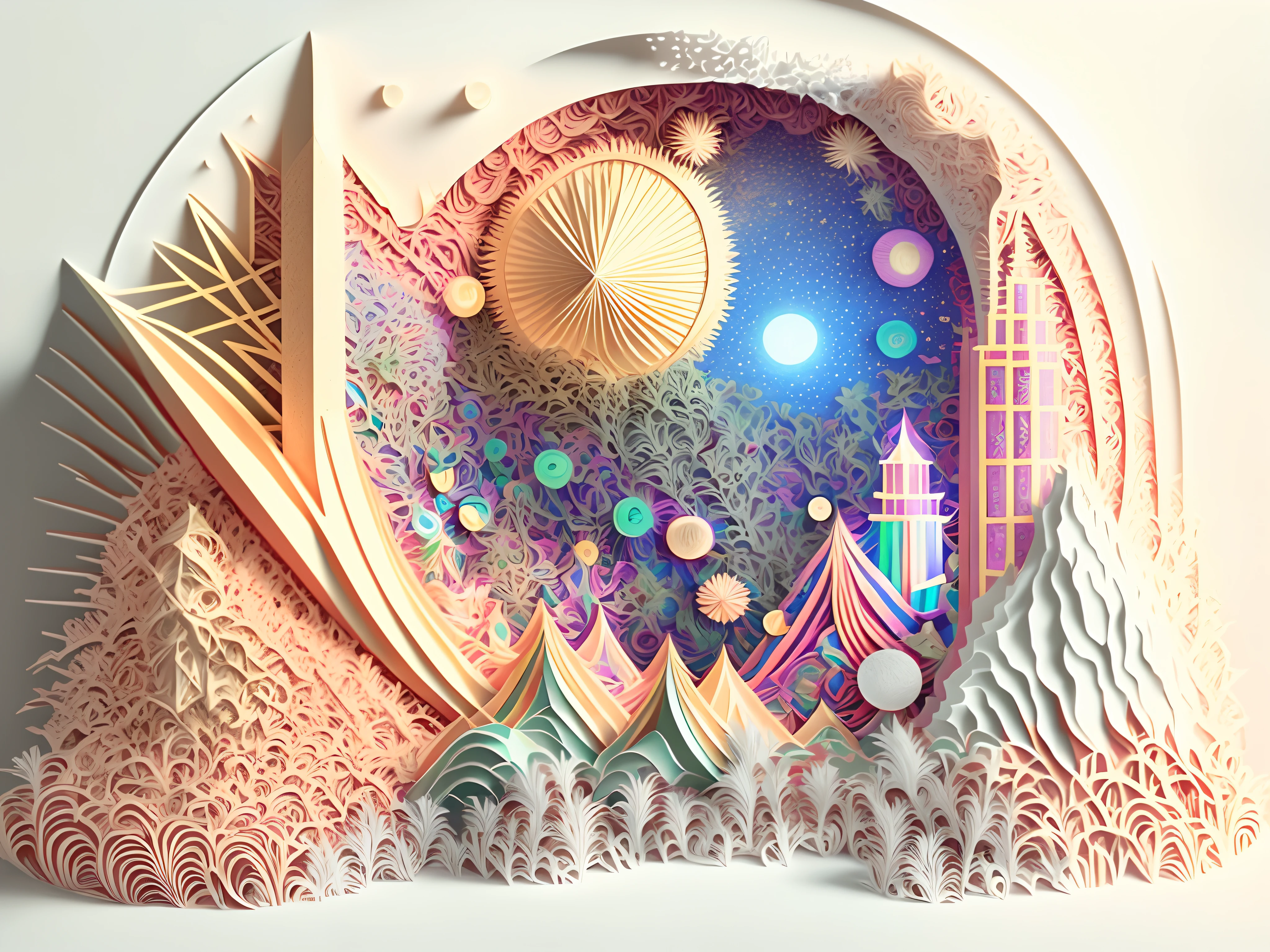 Render in 3D and be inspired by postmodern art, as a Guggenheim play