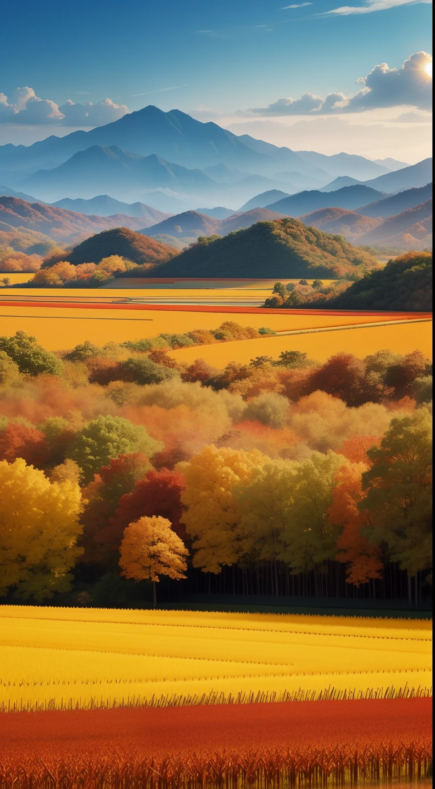 The autumnal equinox is the fourth solar term of the year, This marks an even division between day and night. In this season, The weather is cool,More comfortable. Autumn is also harvest season, The golden rice fields are full of fruits and leaves,Slowly floated down in the air, It creates a colorful autumn scene,It attracts many tourists to come and enjoy it. People also started wearing thicker clothes。。,Enjoy the fun of autumn.