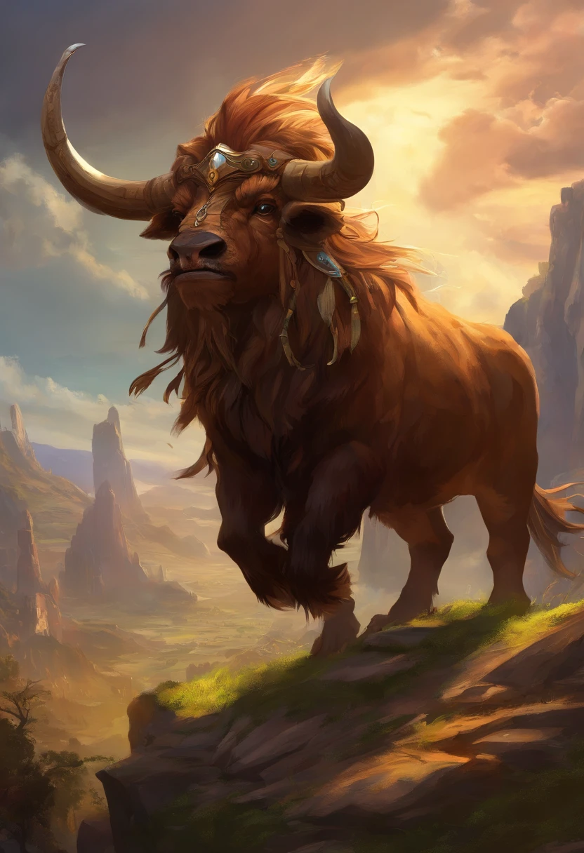 Struck by lightning(tauren:1.5),One with an ax(Minotaur monster:1.8),Standing cow with an axe,Painful expression,(Raise your head to the sky and roar:1.8),funk,shudder,Gothic,baroque,(The arc was released from the female mage's hand),The current spreads around,Medieval landscape,Fantastical,4K,best qualtiy,primitive,((Ultra-detailed and high-precision details)),Power Hero & Magic 3,Fantastical,The background is the canyon plain,The scene is impressive