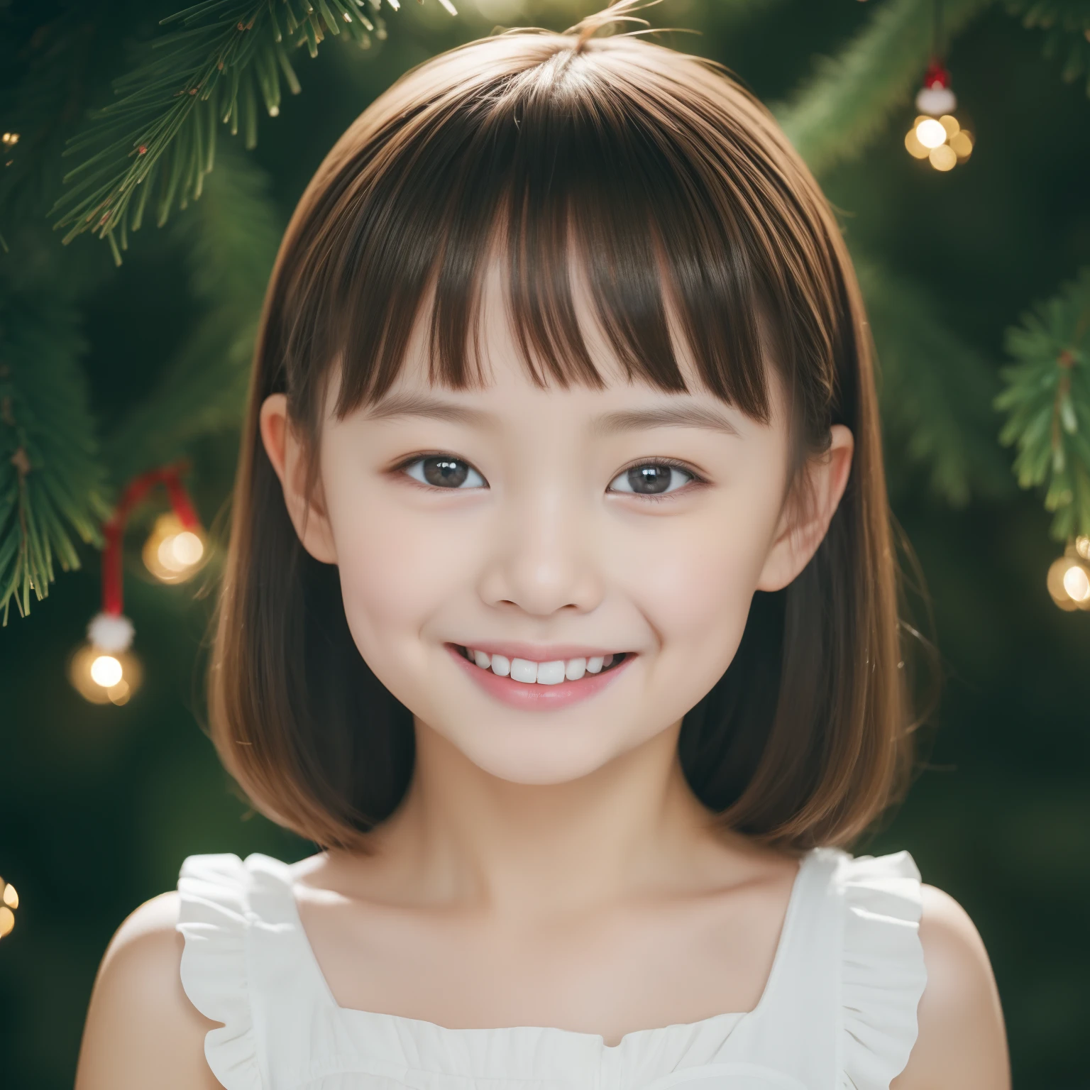 Christmas、6years old、a smile、((top-quality、8K、​masterpiece:1.3))、