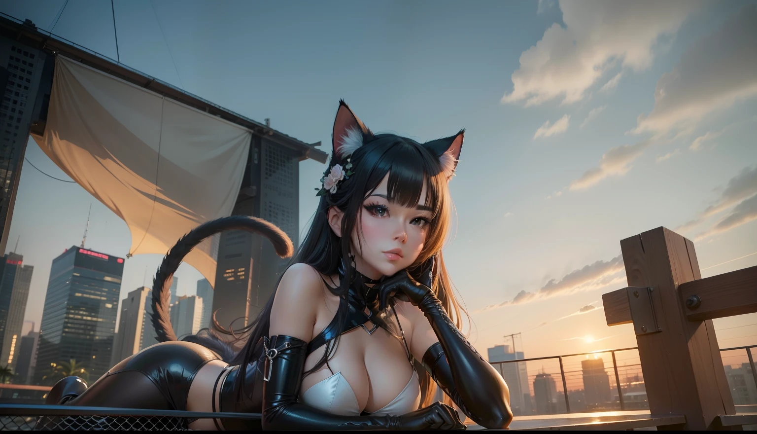a close up of a woman in a cat suit posing for a picture, seductive anime girls, extremely detailed art germ, Model IG | Art germ, art-style, Fanart Meilleure ArtStation, Art germ on ArtStation Pixiv, beautiful and seductive anime woman, Art germ. anime illustration, Deviantart ArtStation CGSCOSIETY