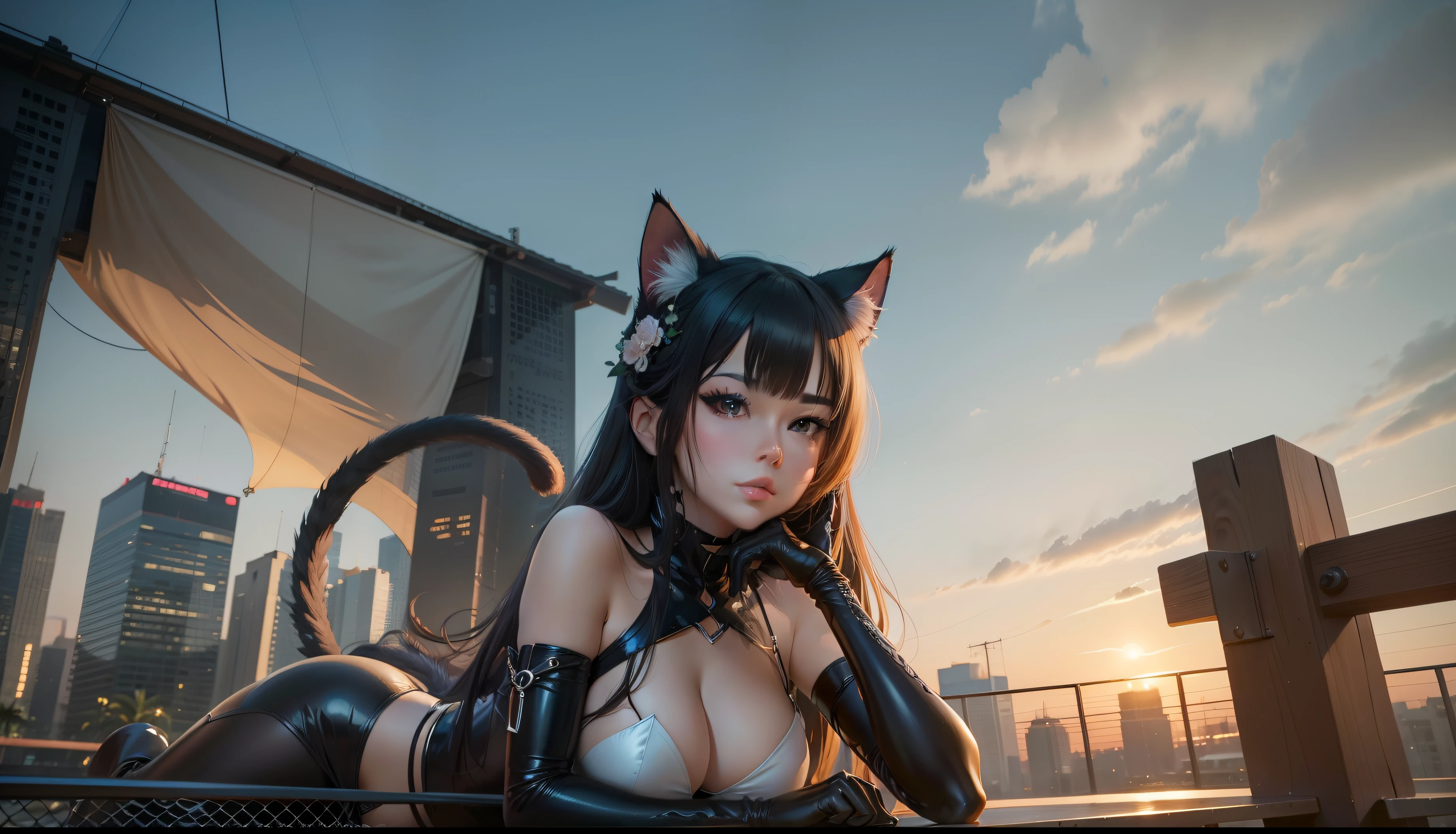 a close up of a woman in a cat suit posing for a picture, seductive anime girls, extremely detailed art germ, Model IG | Art germ, art-style, Fanart Meilleure ArtStation, Art germ on ArtStation Pixiv, beautiful and seductive anime woman, Art germ. anime illustration, Deviantart ArtStation CGSCOSIETY