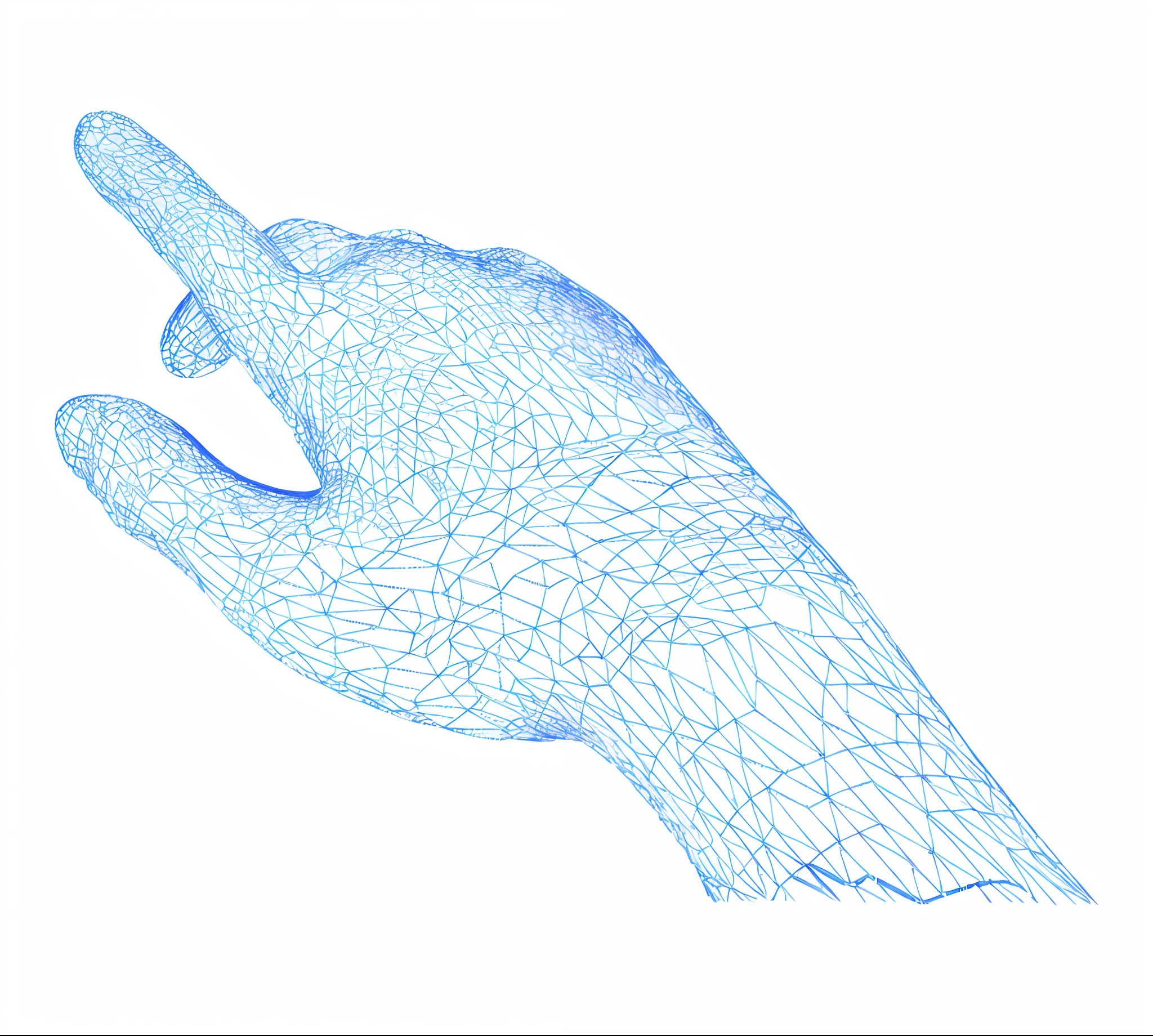 Close-up of holding a phone in one hand,wireframes, pointing index finger, hand sign, high detail of a hand, 3 d mesh, finger, Linear illustration, with fingers, with index finger, pointing finger, handpainted, hand sign, corrected hand, Hand drawn digital art, gesture draw, 3d wireframe, human hand